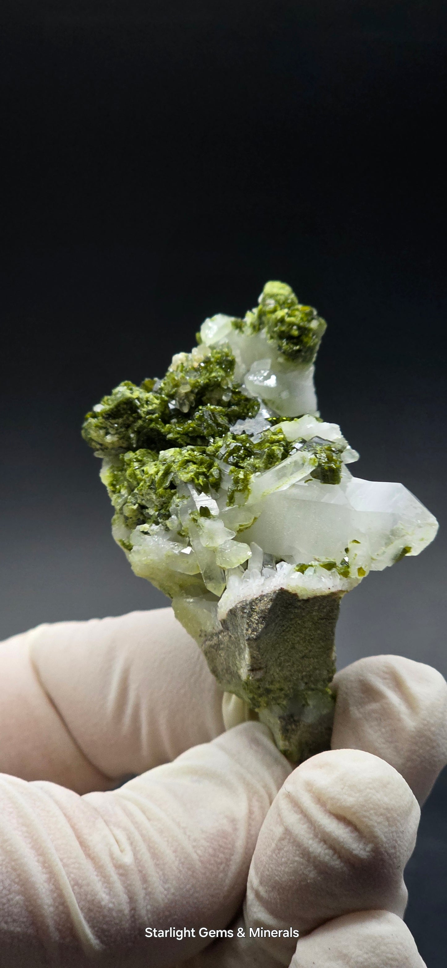 Brazilian Super Seven Coderite Quartz cluster w/ Epidote on Matrix!