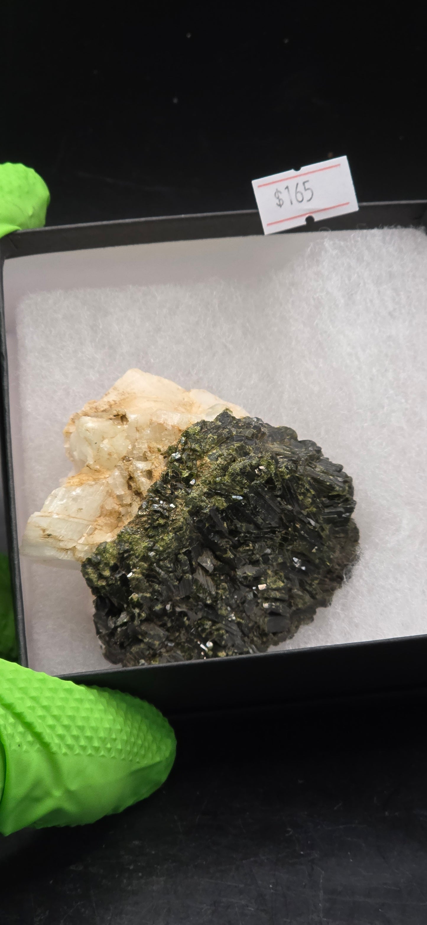 Green Tourmaline & Quartz Matrix w/Epidote Inclusions - Brazil *5 unusual formation