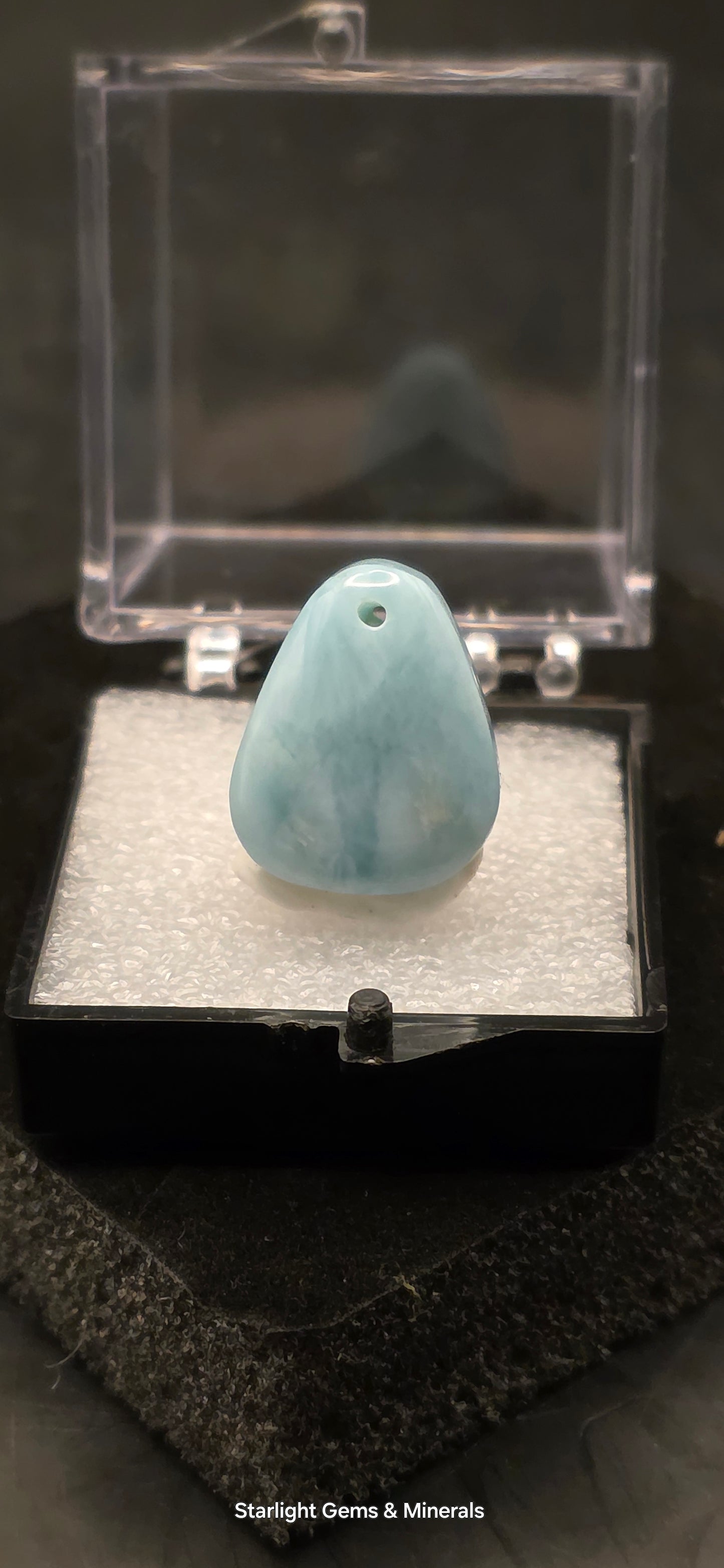High Clarity Larimar Eggdrop Pendant!