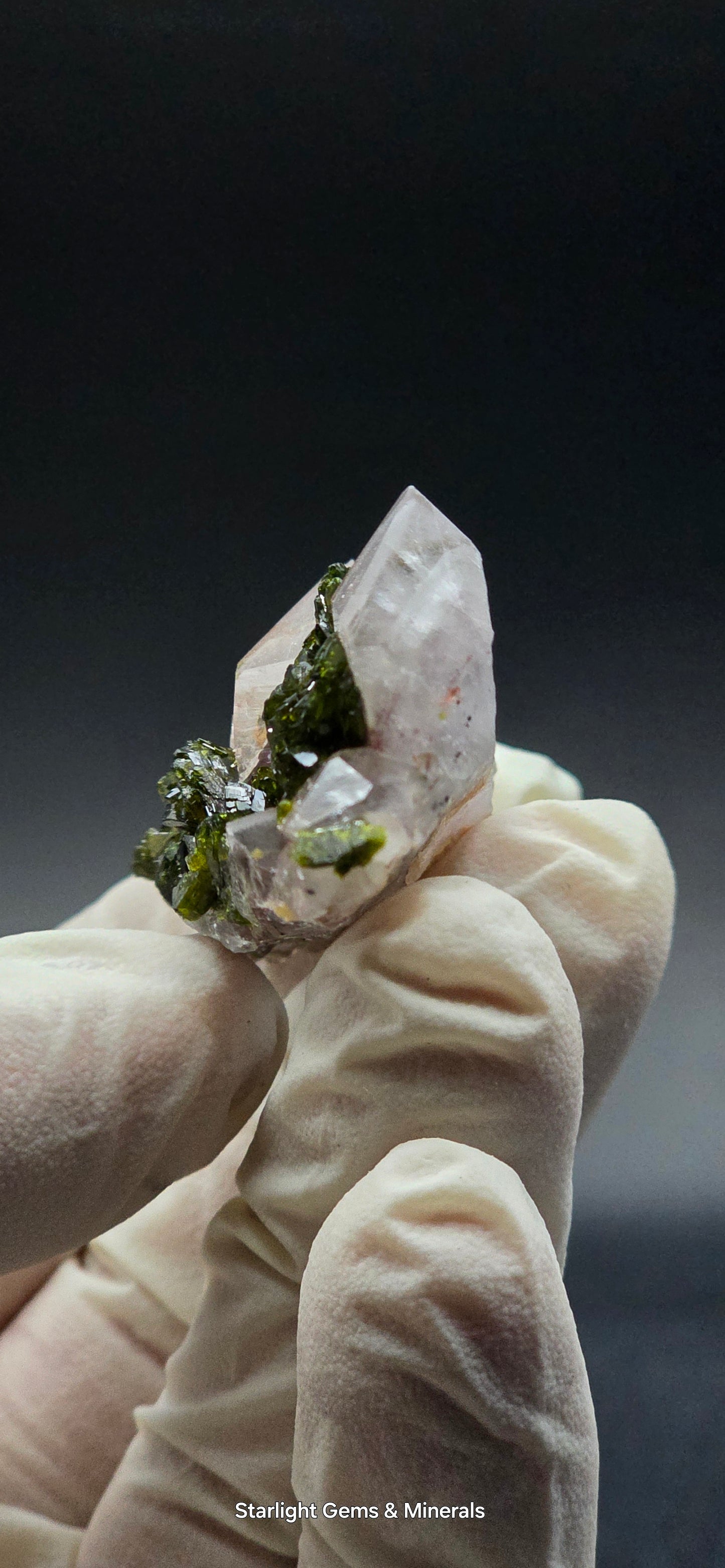 Brazilian Epidote on Phantom Sulfopyright Super Seven Quartz Matrix!