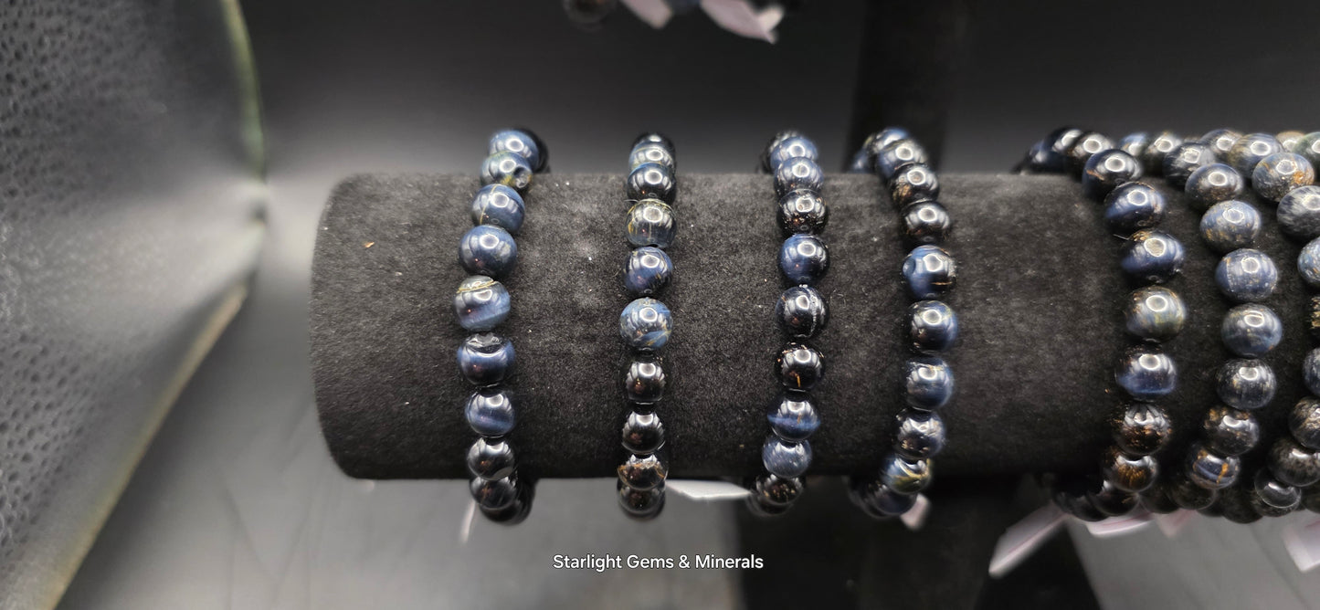 Vivid Blue Tiger Eye Bracelets, (S).