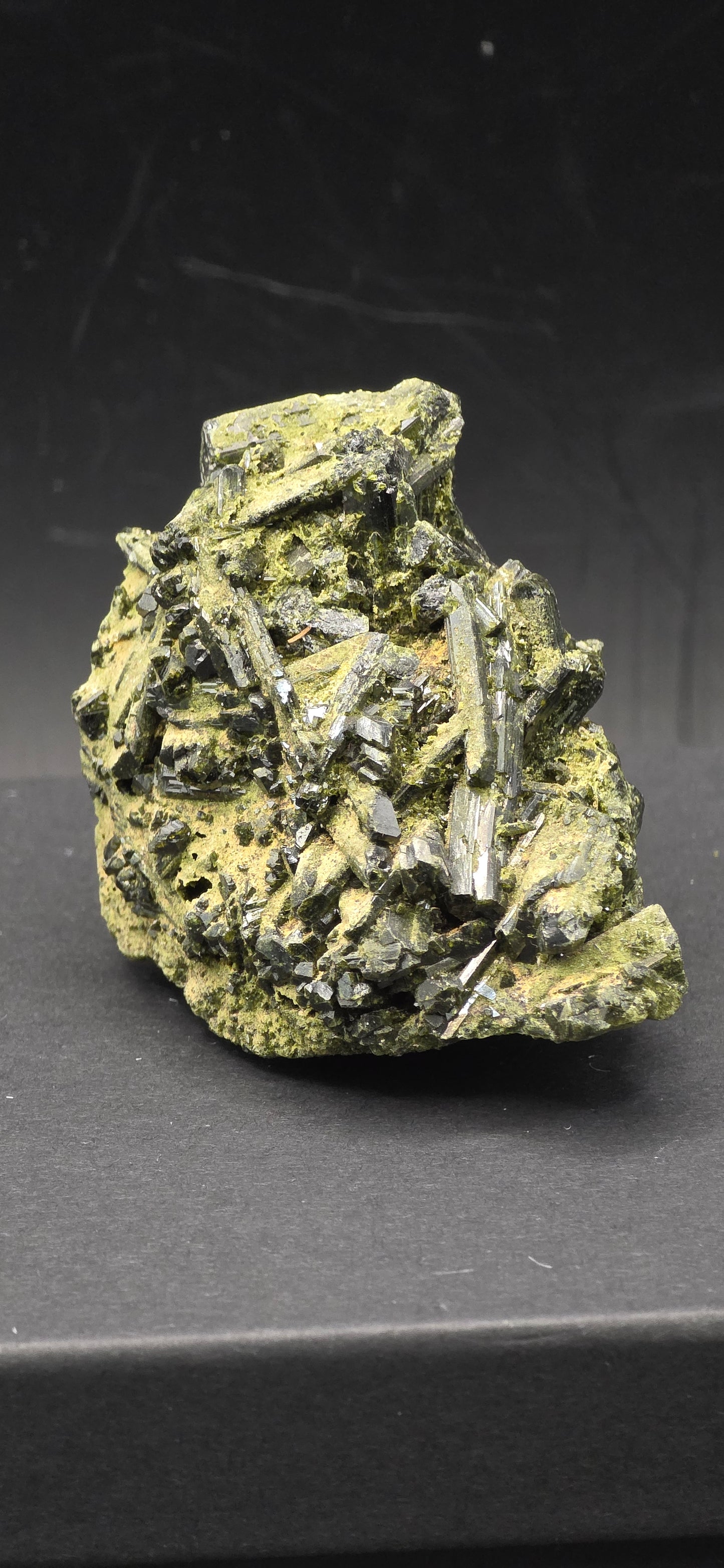 Bent Green Tourmaline Matrix w/Epidote - Brazil *6