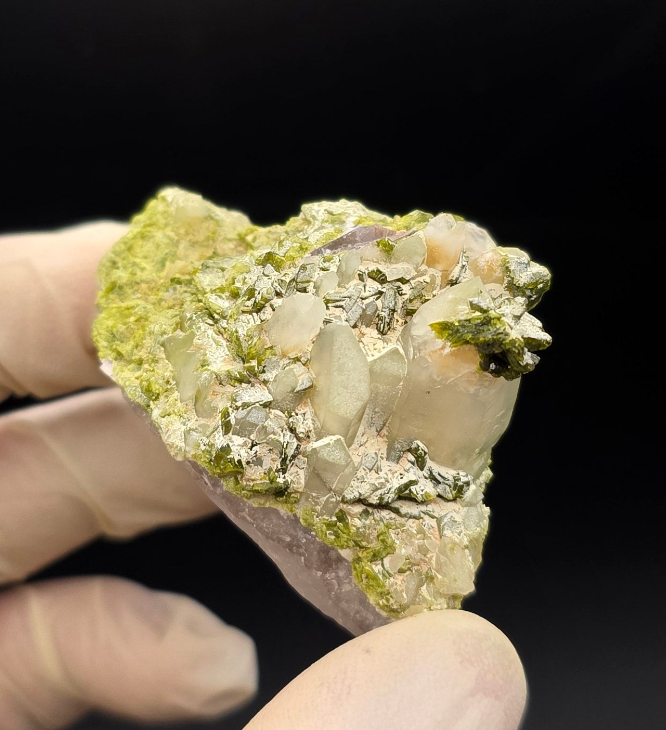 Beautiful Epadote Forest on Super Seven Quartz Matrix from Brazil!