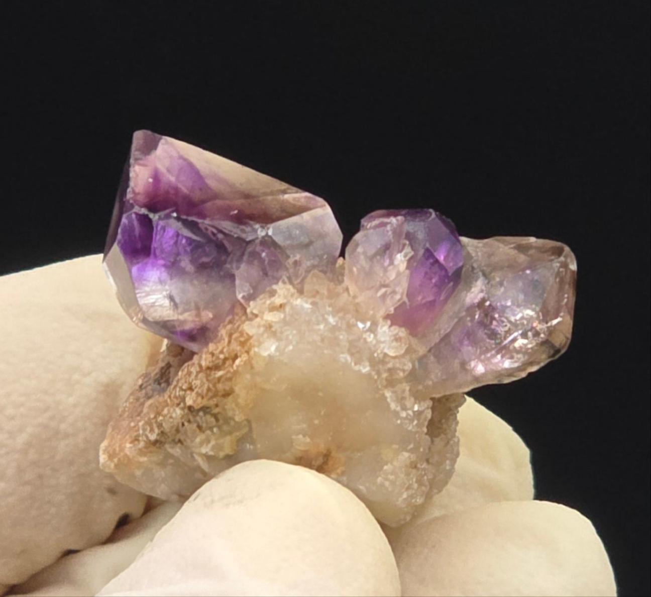 Shangaan Phantom Amethyst On Quartz over Calcite Matrix! Zimbabwe