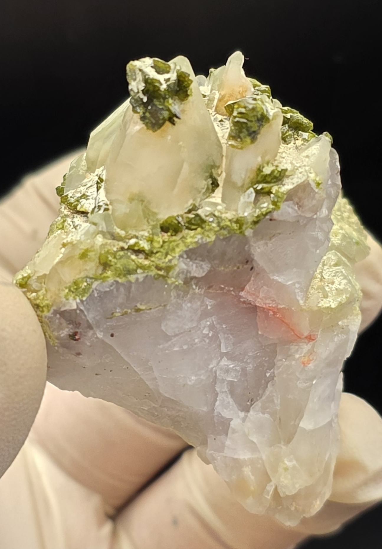 Beautiful Epadote Forest on Super Seven Quartz Matrix from Brazil!