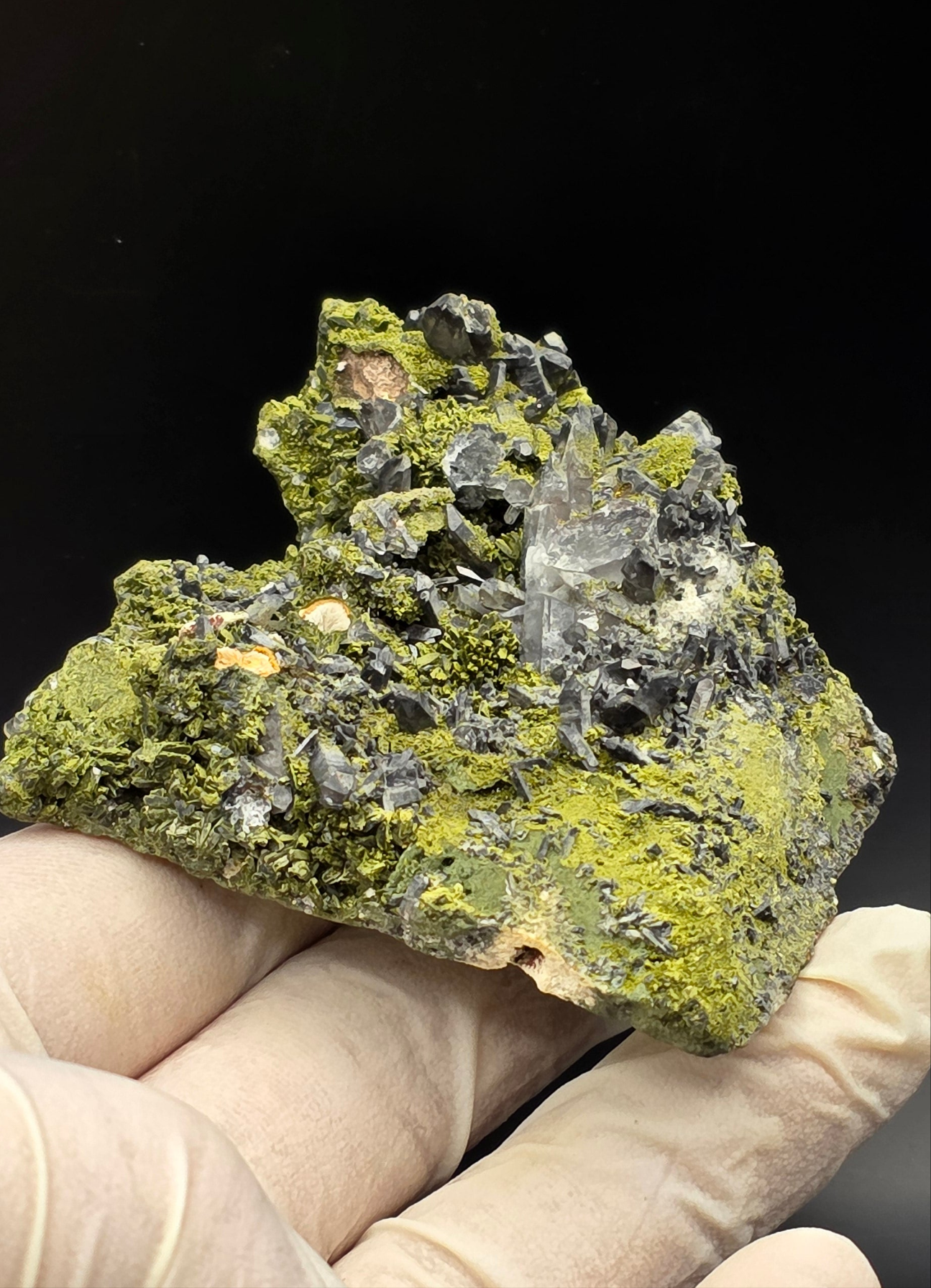 Epidote and Chlorite Included Brazilian Super Seven Quartz Matrix Forest!