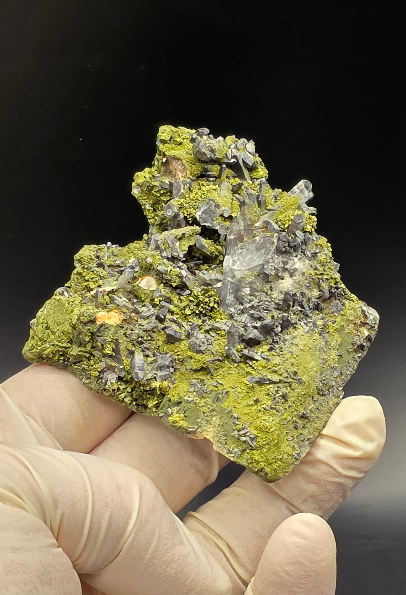 Epidote and Chlorite Included Brazilian Super Seven Quartz Matrix Forest!