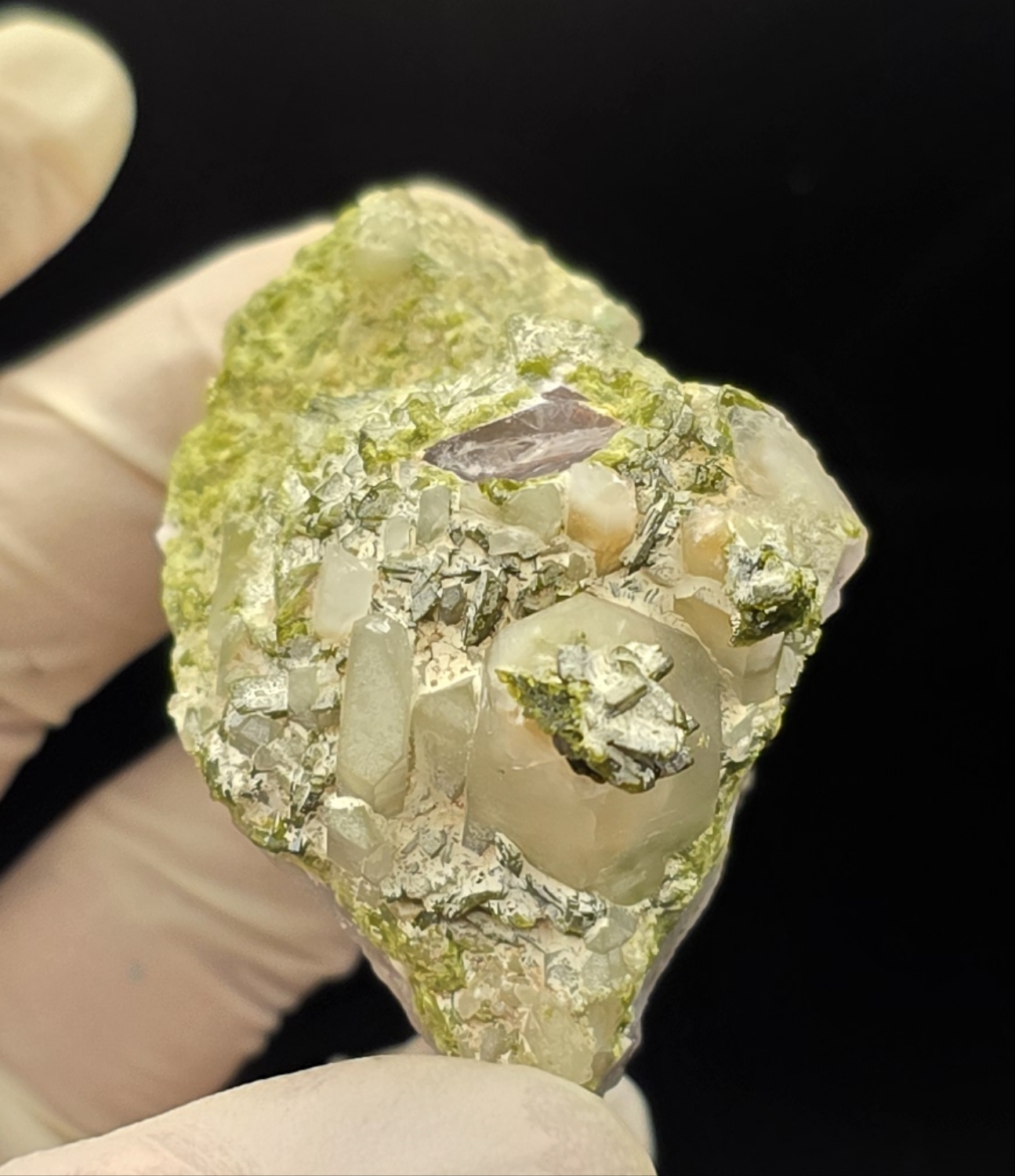 Beautiful Epadote Forest on Super Seven Quartz Matrix from Brazil!