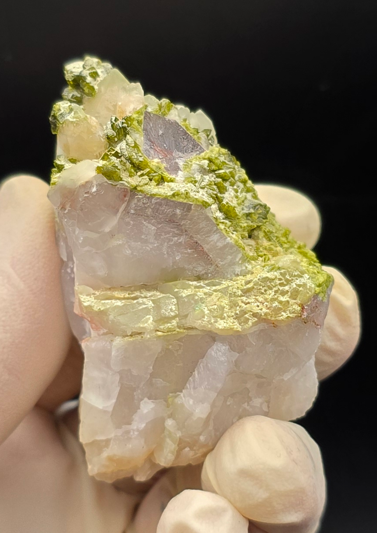 Beautiful Epadote Forest on Super Seven Quartz Matrix from Brazil!