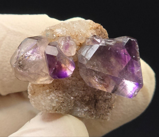 Shangaan Phantom Amethyst On Quartz over Calcite Matrix! Zimbabwe