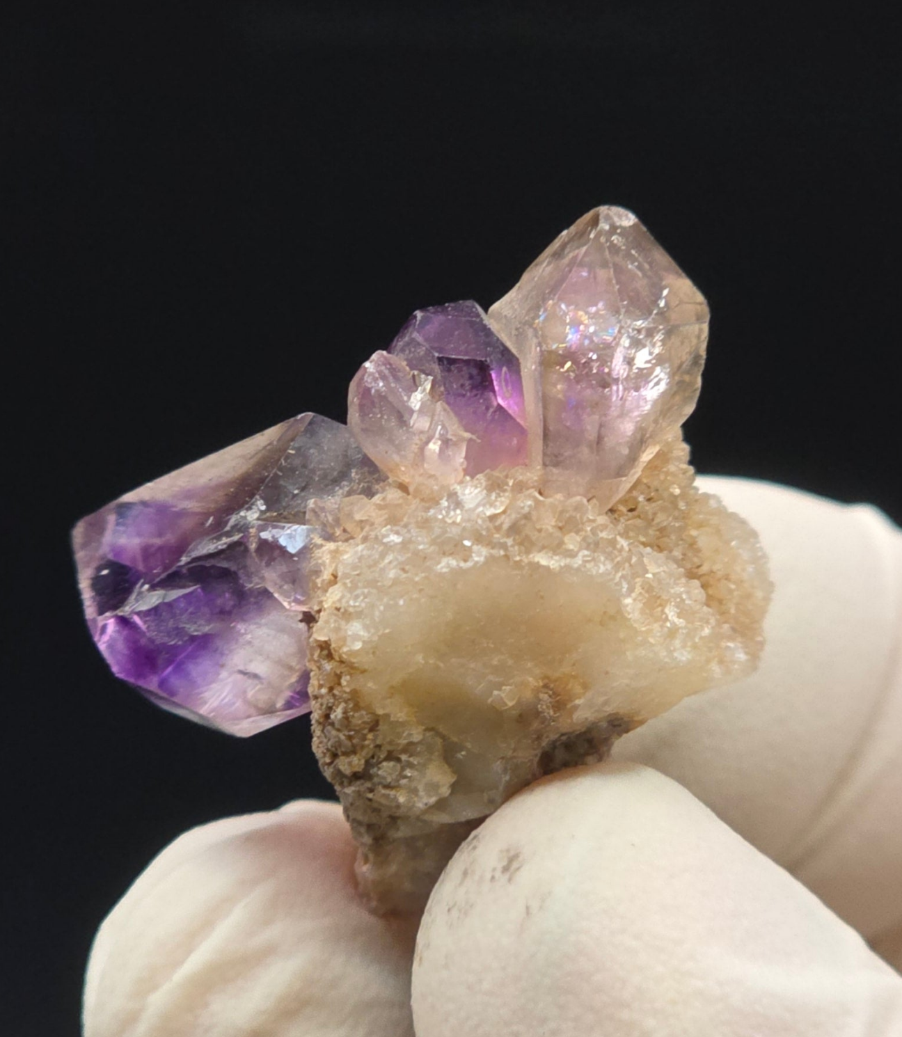 Shangaan Phantom Amethyst On Quartz over Calcite Matrix! Zimbabwe