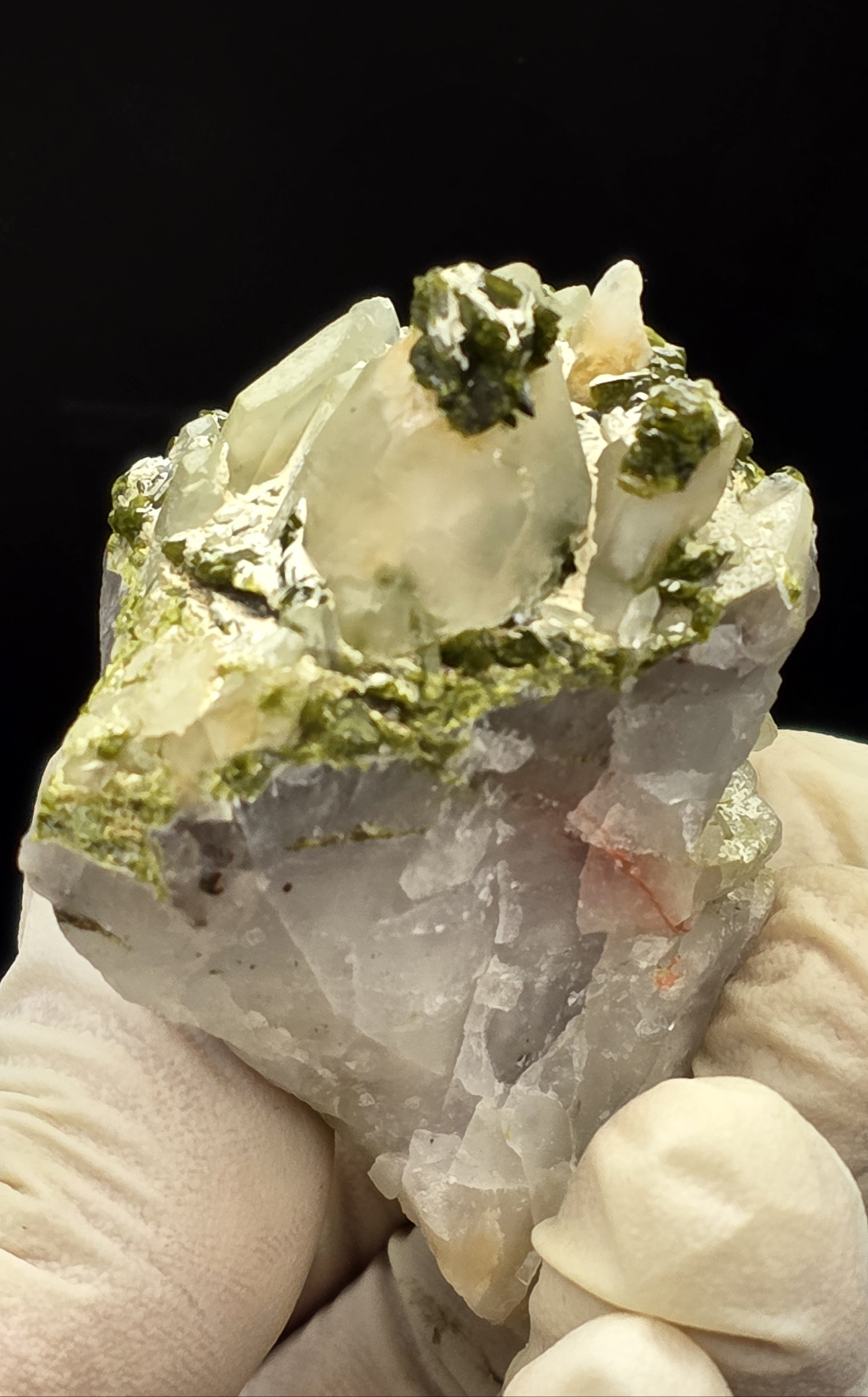 Beautiful Epadote Forest on Super Seven Quartz Matrix from Brazil!