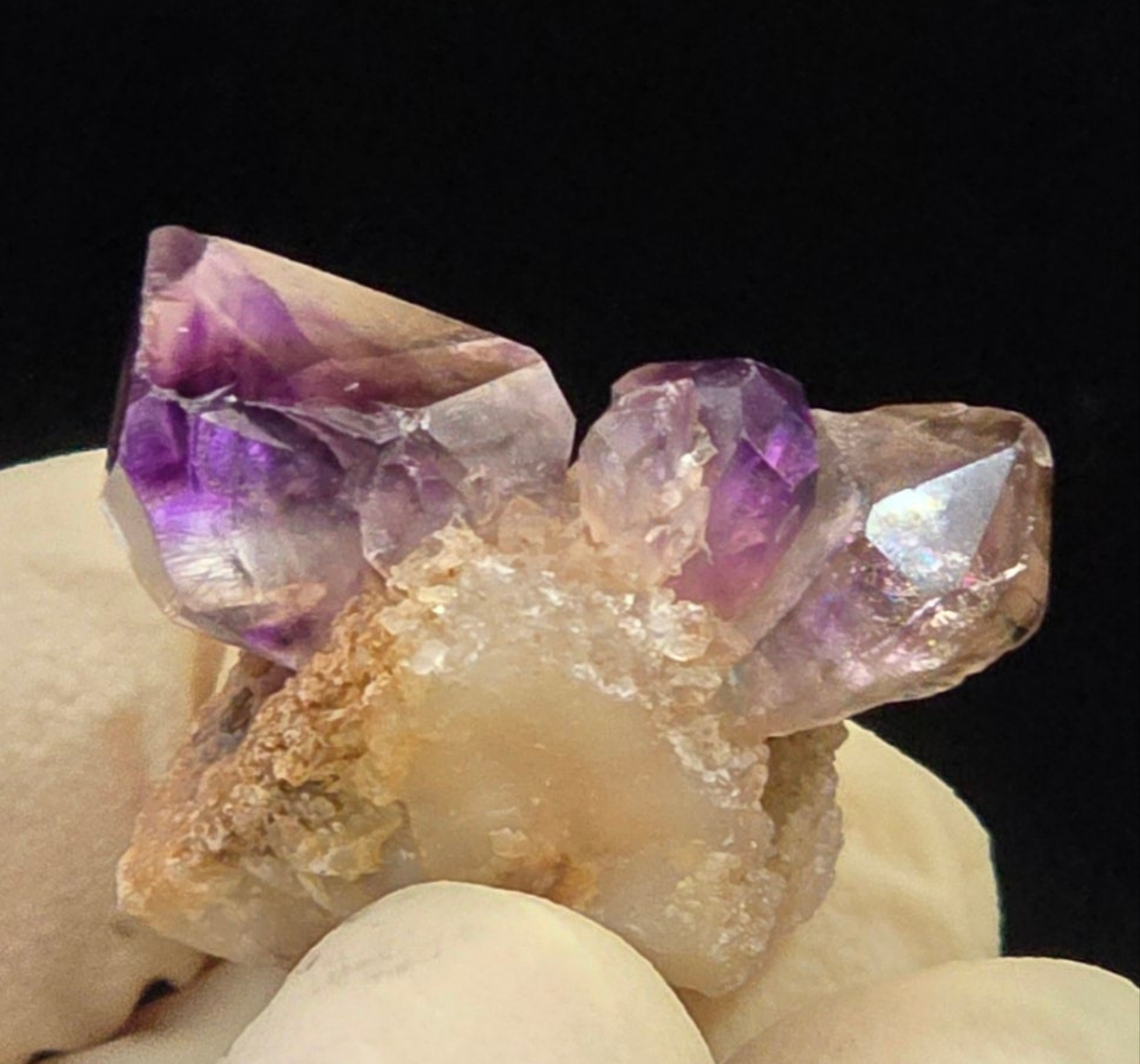 Shangaan Phantom Amethyst On Quartz over Calcite Matrix! Zimbabwe