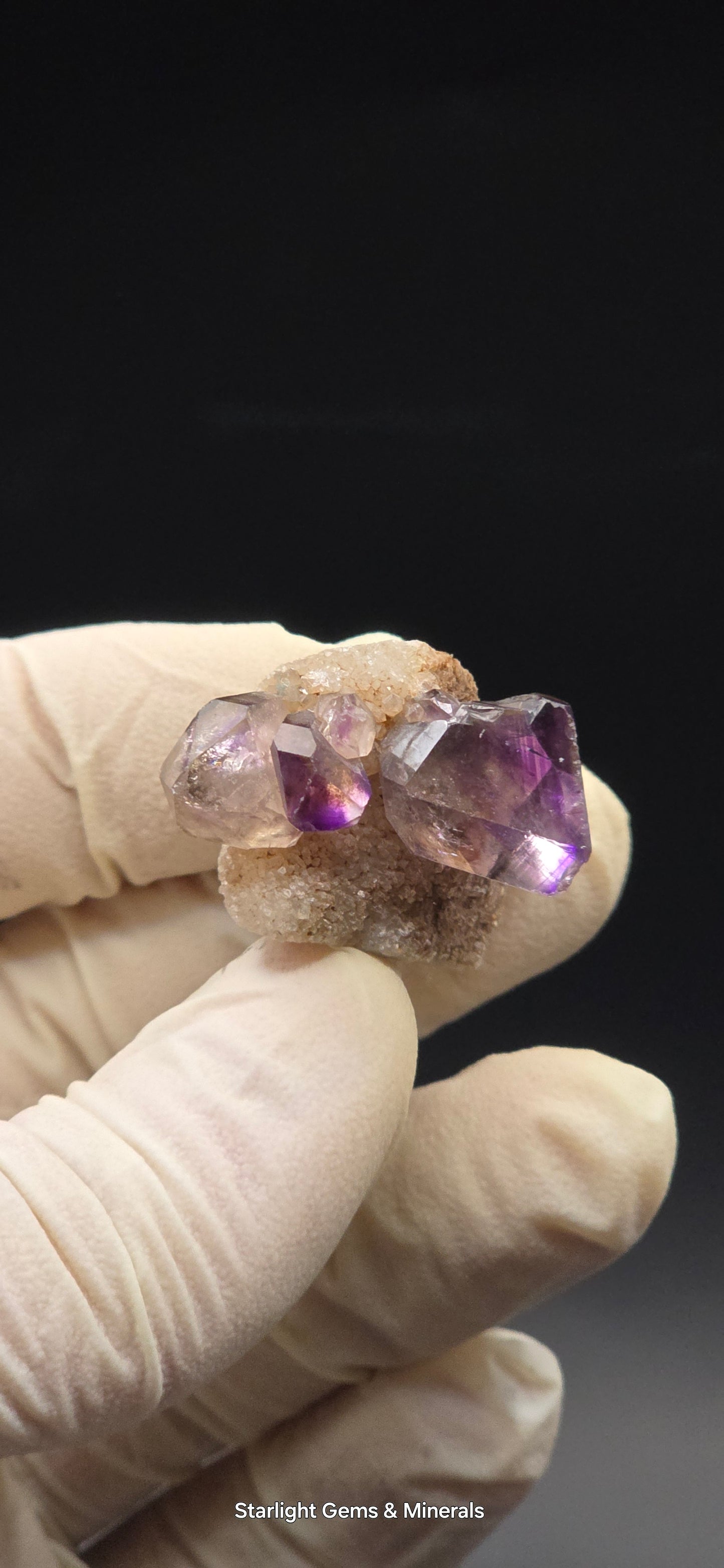 Shangaan Phantom Amethyst On Quartz over Calcite Matrix! Zimbabwe