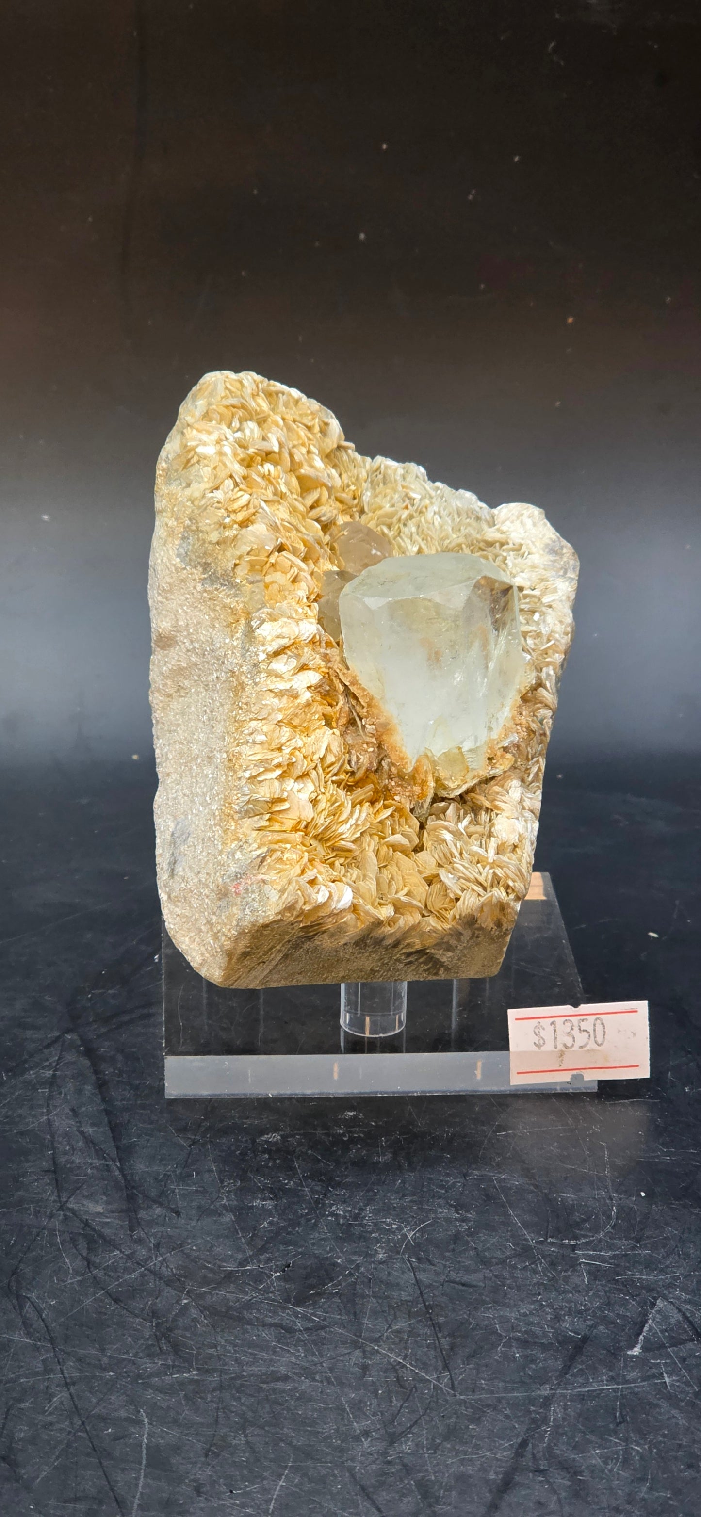 Erongo Region Namibian Aquamarine Matrix w/ Beautiful Micha, Quartz, Stunning UV/PL Calcite Coating, and Fluorite.As the primary crystals