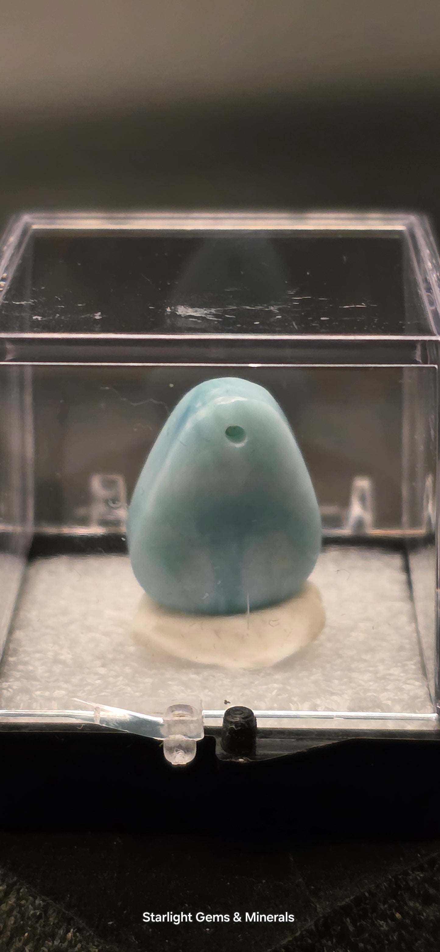 High Clarity Larimar Eggdrop Pendant!