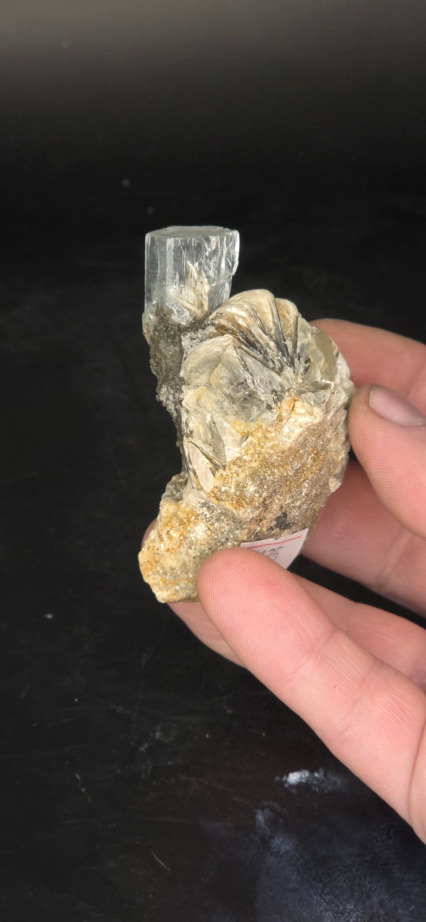 Erongo Region Namibian Aquamarine Matrix w/ Beautiful Micha, Quartz, Stunning UV/PL Calcite Coating, and Fluorite.As the primary crystals