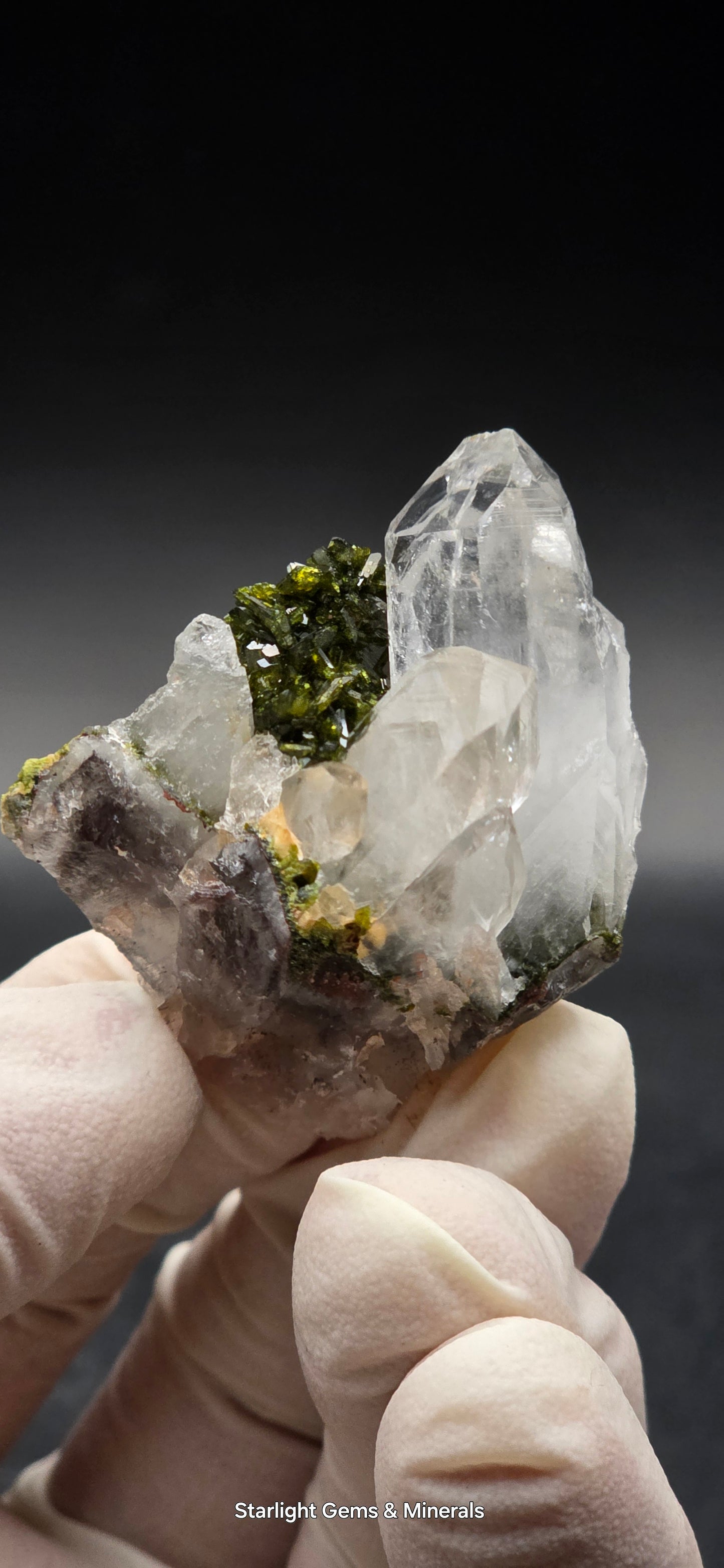 Brazilian Epidote Bloom on Key S7 Phantom Quartz Matrix!!