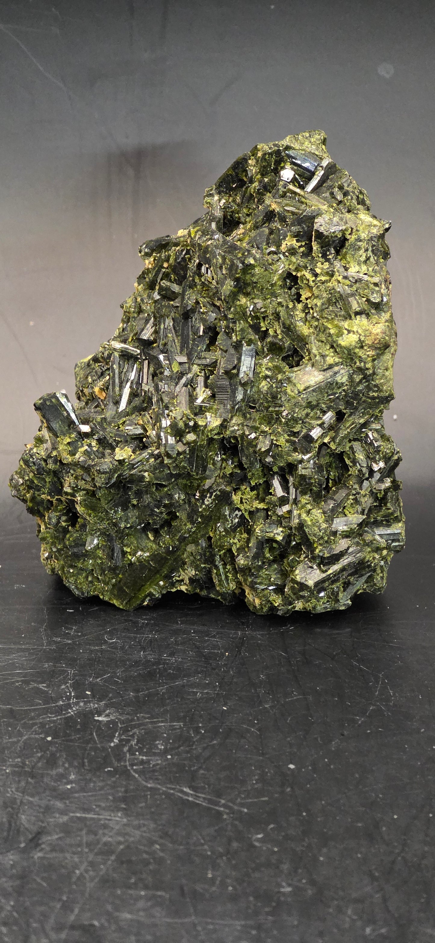 Green Tourmaline Matrix w/Epidote - Brazil *2