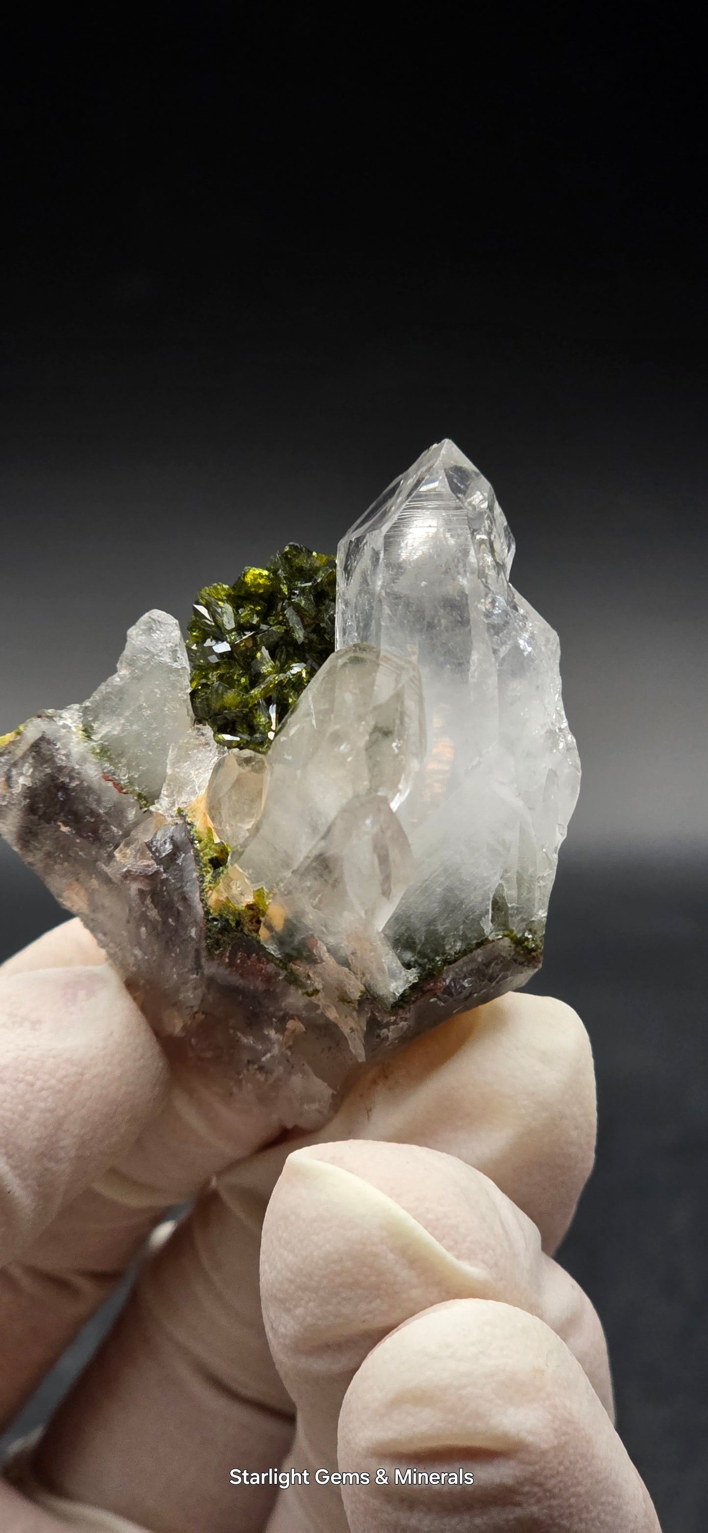 Brazilian Epidote Bloom on Key S7 Phantom Quartz Matrix!!