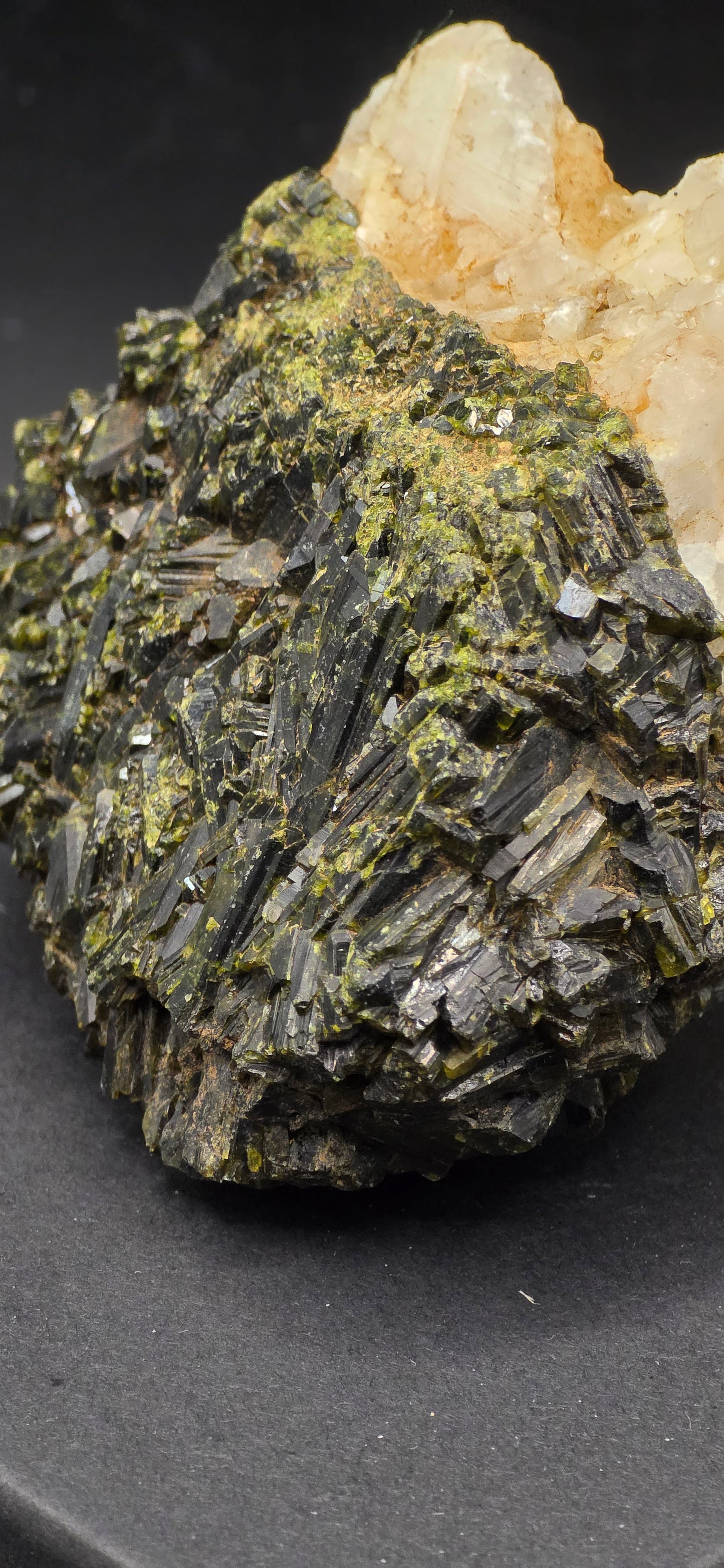 Green Tourmaline & Quartz Matrix w/Epidote  Inclusions - Brazil *5 unusual formation