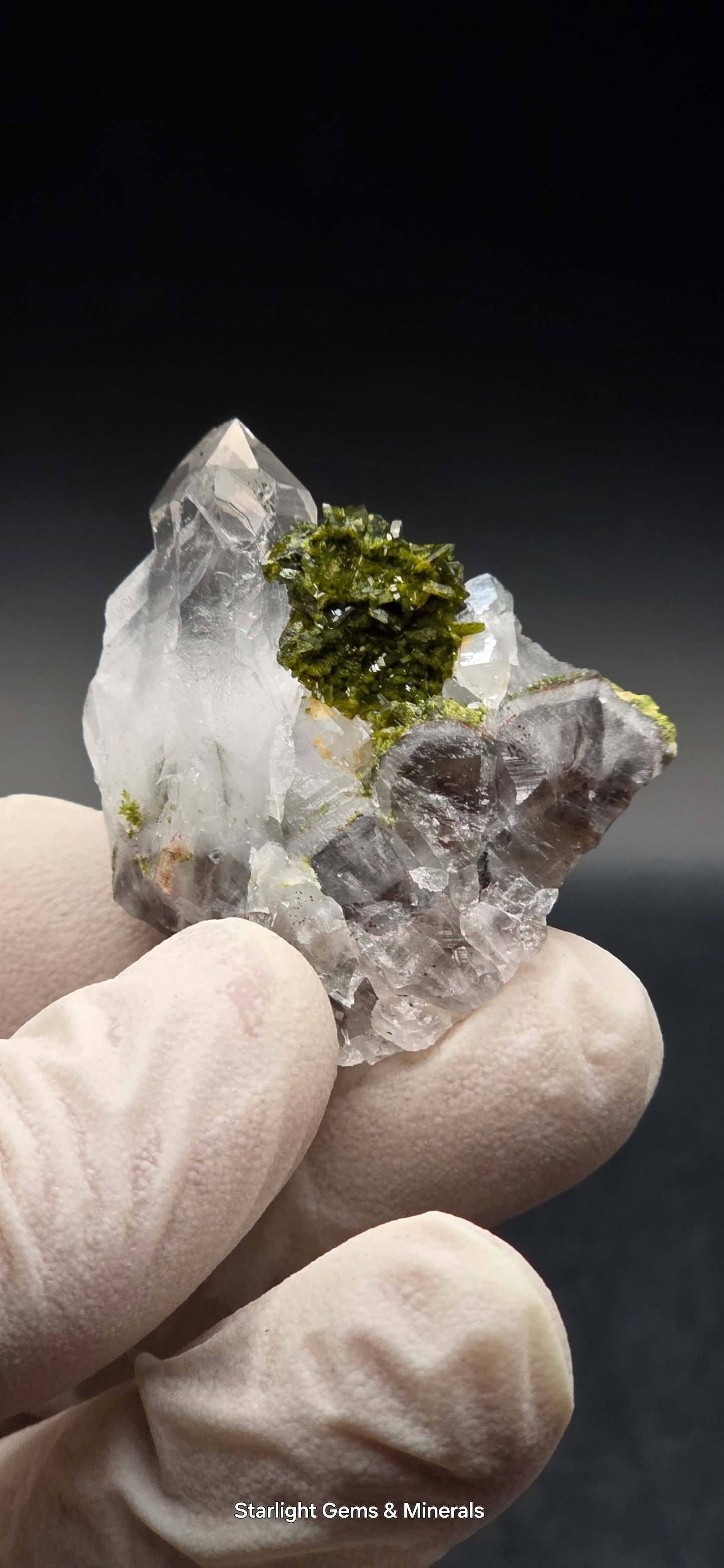 Brazilian Epidote Bloom on Key S7 Phantom Quartz Matrix!!