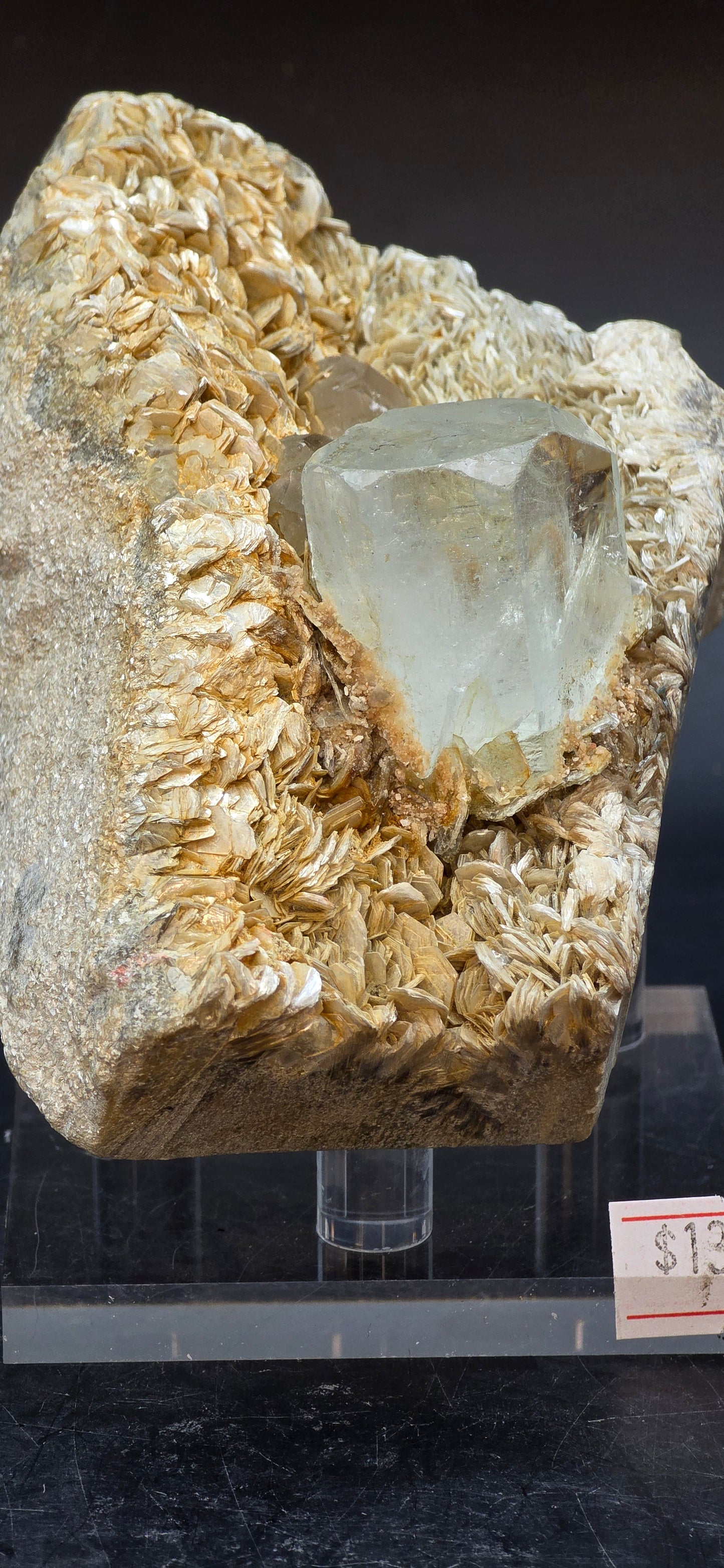 Erongo Region Namibian Aquamarine Matrix w/ Beautiful Micha, Quartz, Stunning UV/PL Calcite Coating, and Fluorite.As the primary crystals