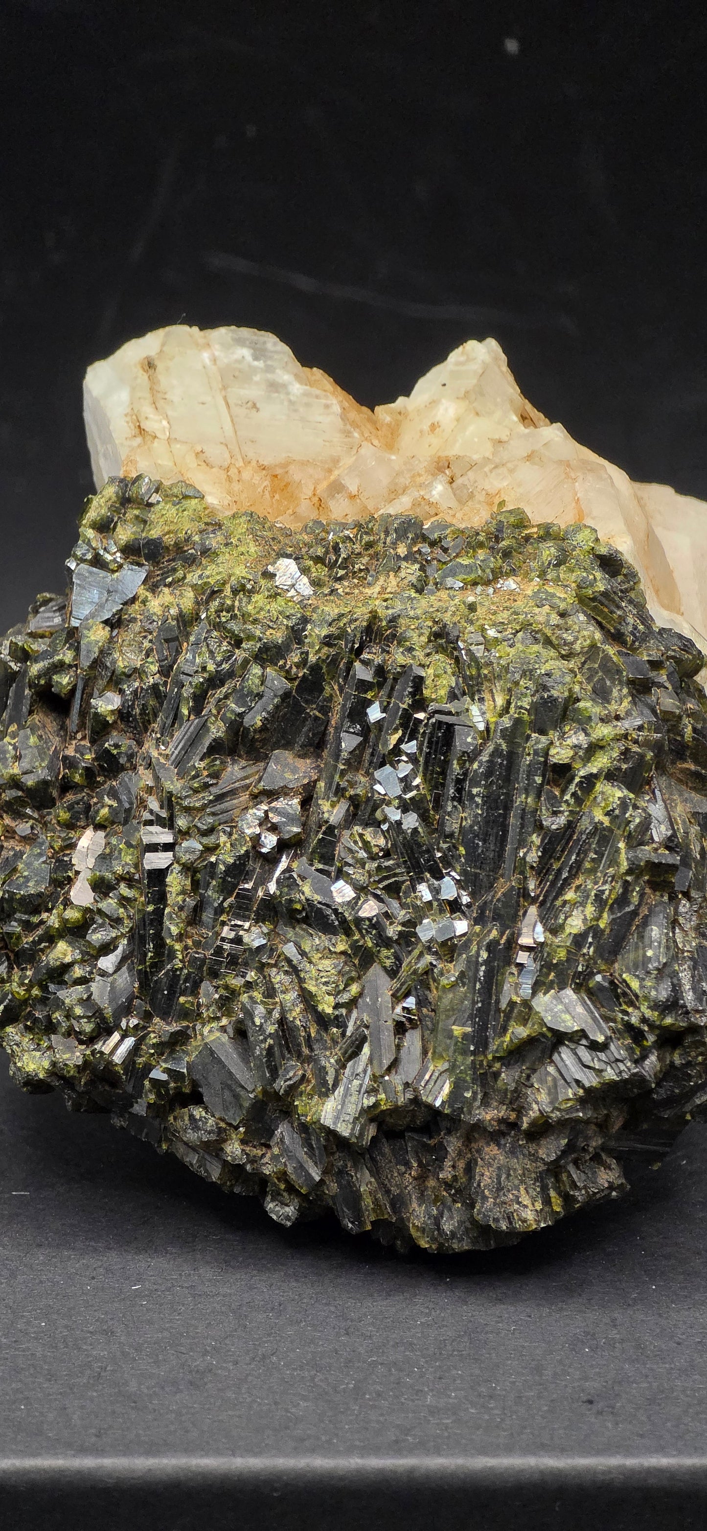 Green Tourmaline & Quartz Matrix w/Epidote  Inclusions - Brazil *5 unusual formation