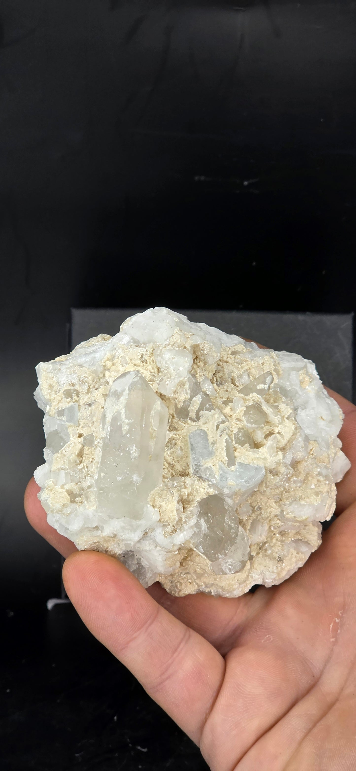 Erongo Region Namibian Aquamarine Matrix w/ Beautiful Micha, Quartz, Stunning UV/PL Calcite Coating, and Fluorite.As the primary crystals