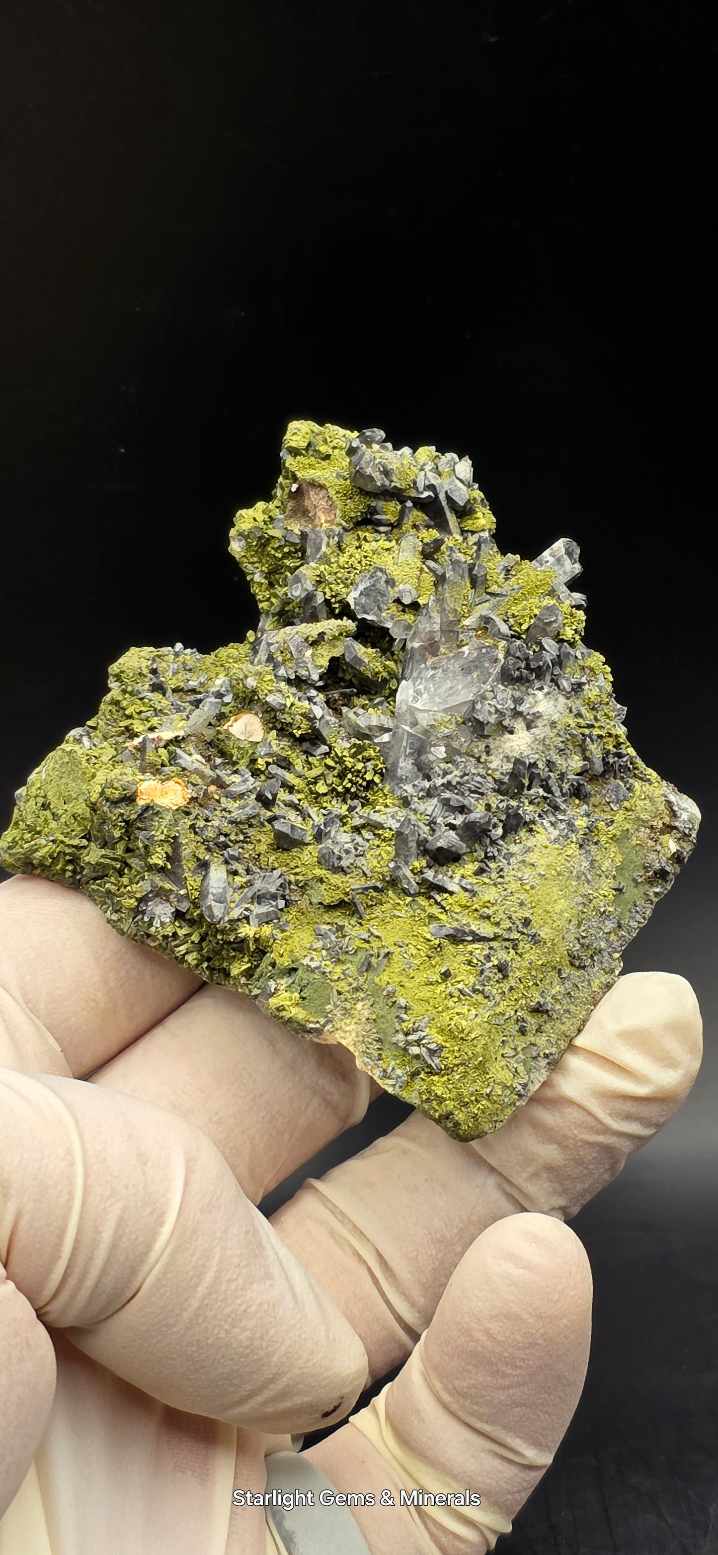 Epidote and Chlorite Included Brazilian Super Seven Quartz Matrix Forest!