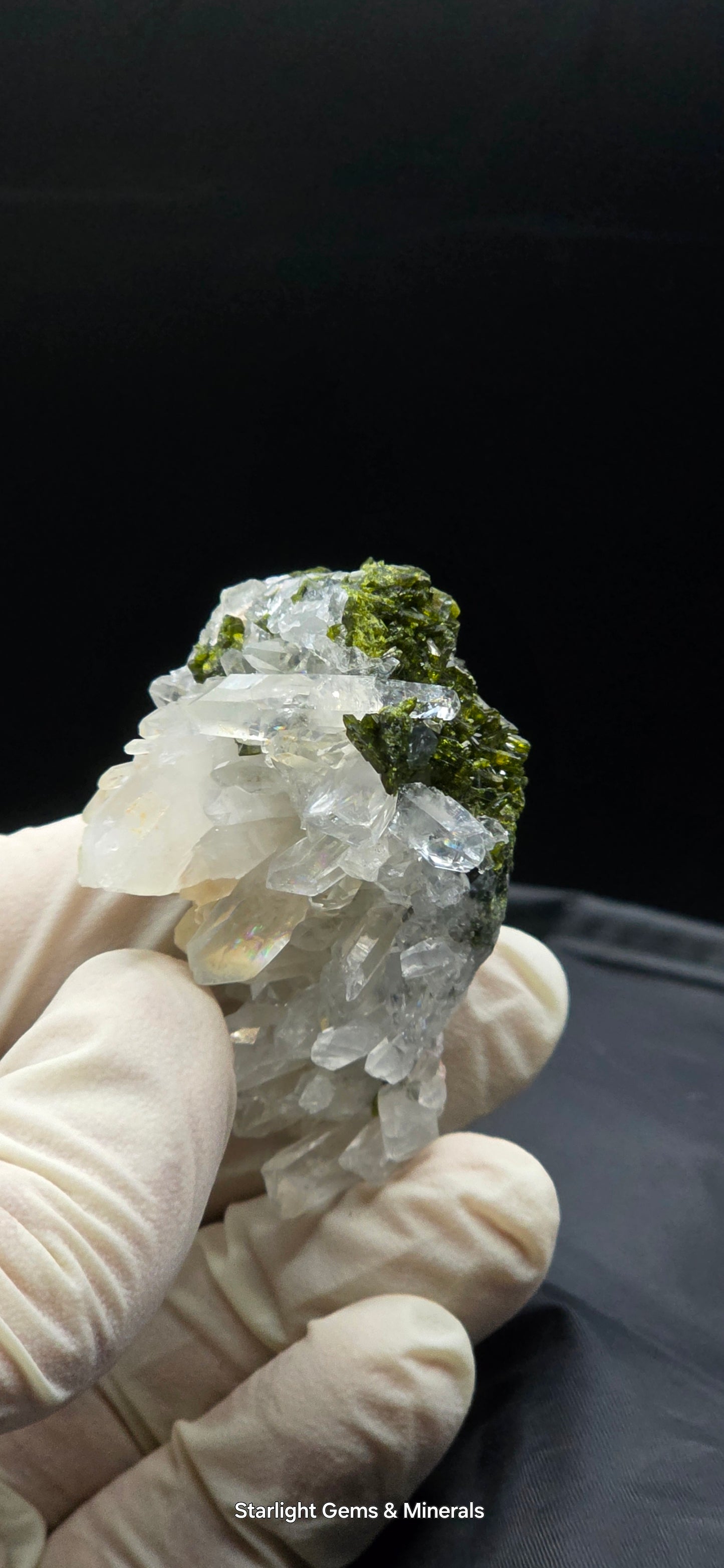 Brazilian Super Seven Quartz cluster w/ Epidote on Matrix!