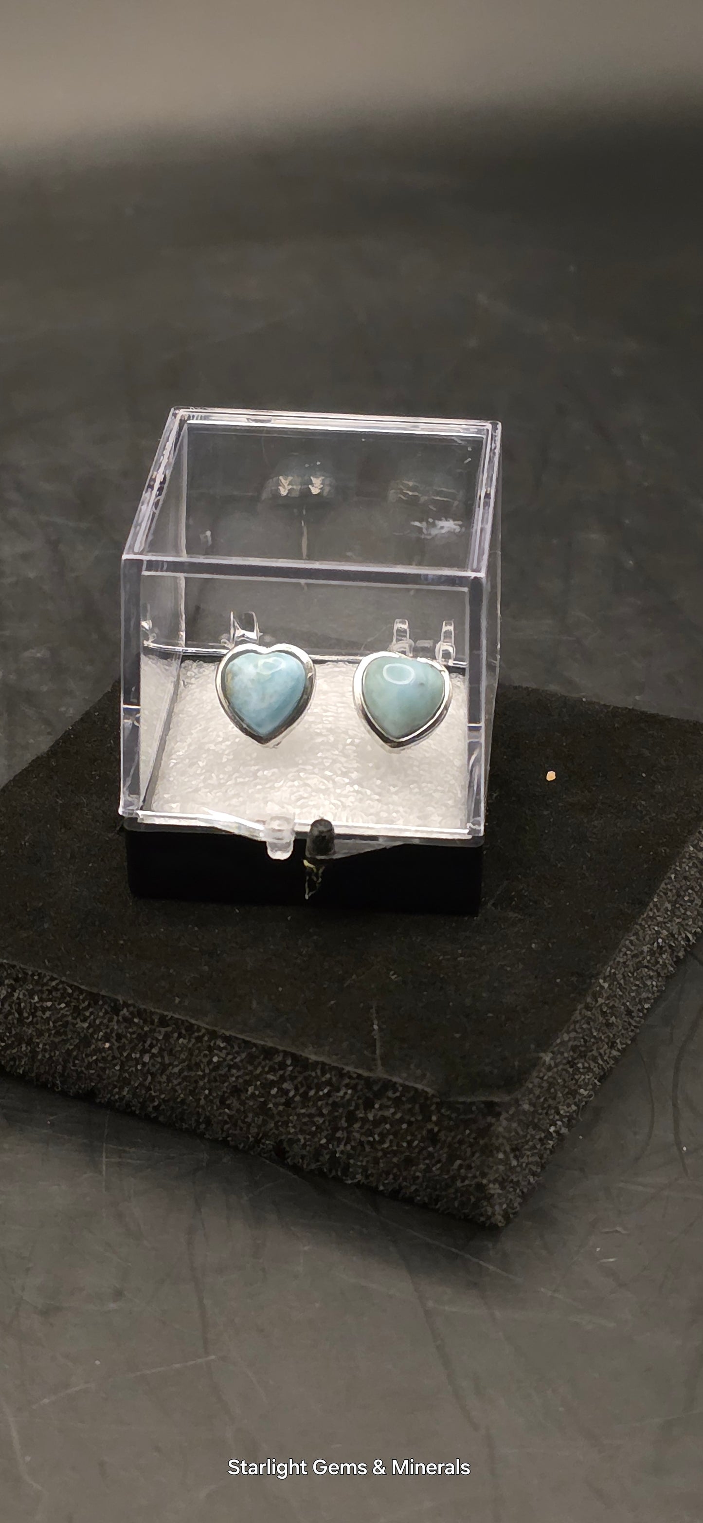 Larimar Heart Studs!