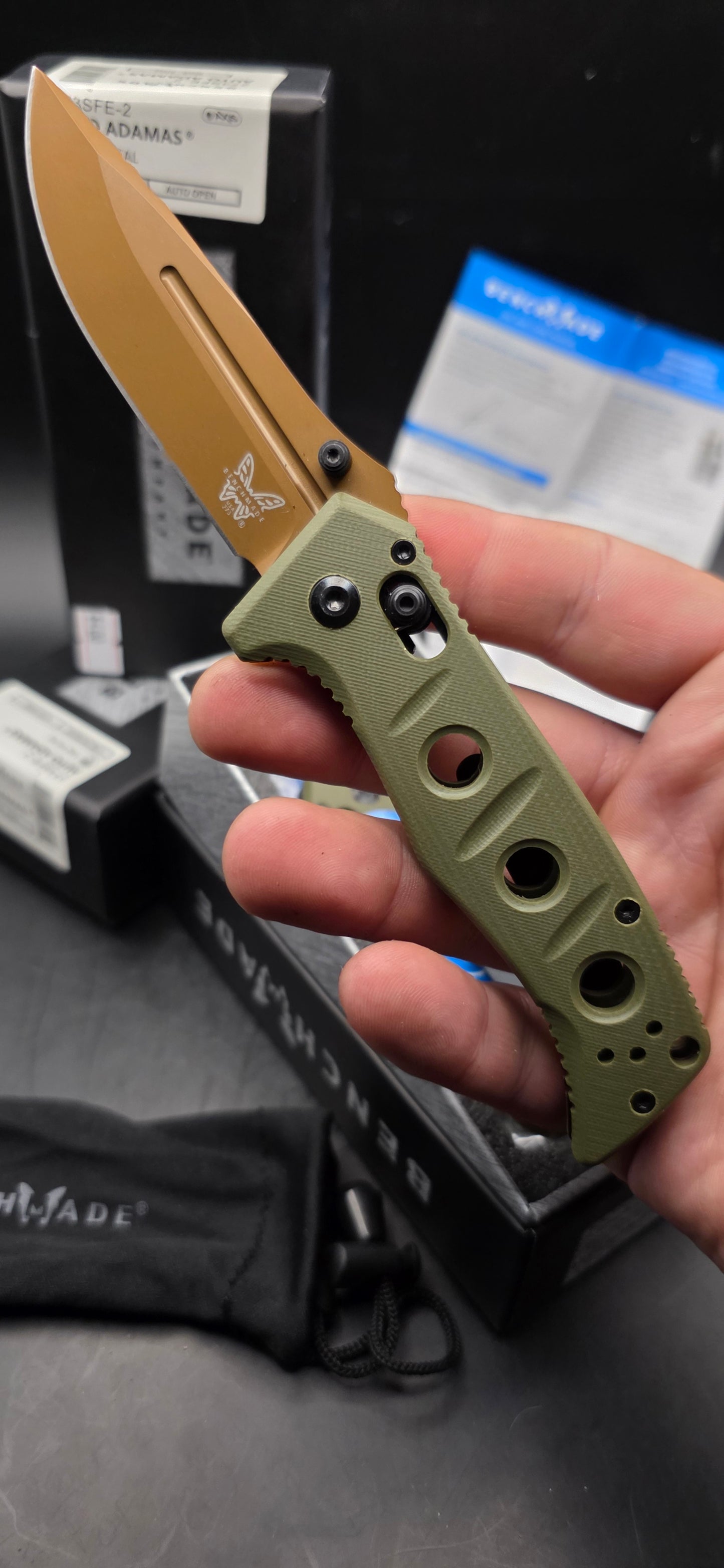 Benchmade 273SFE-2BK Auto Adamas Tactical Pocket Knife