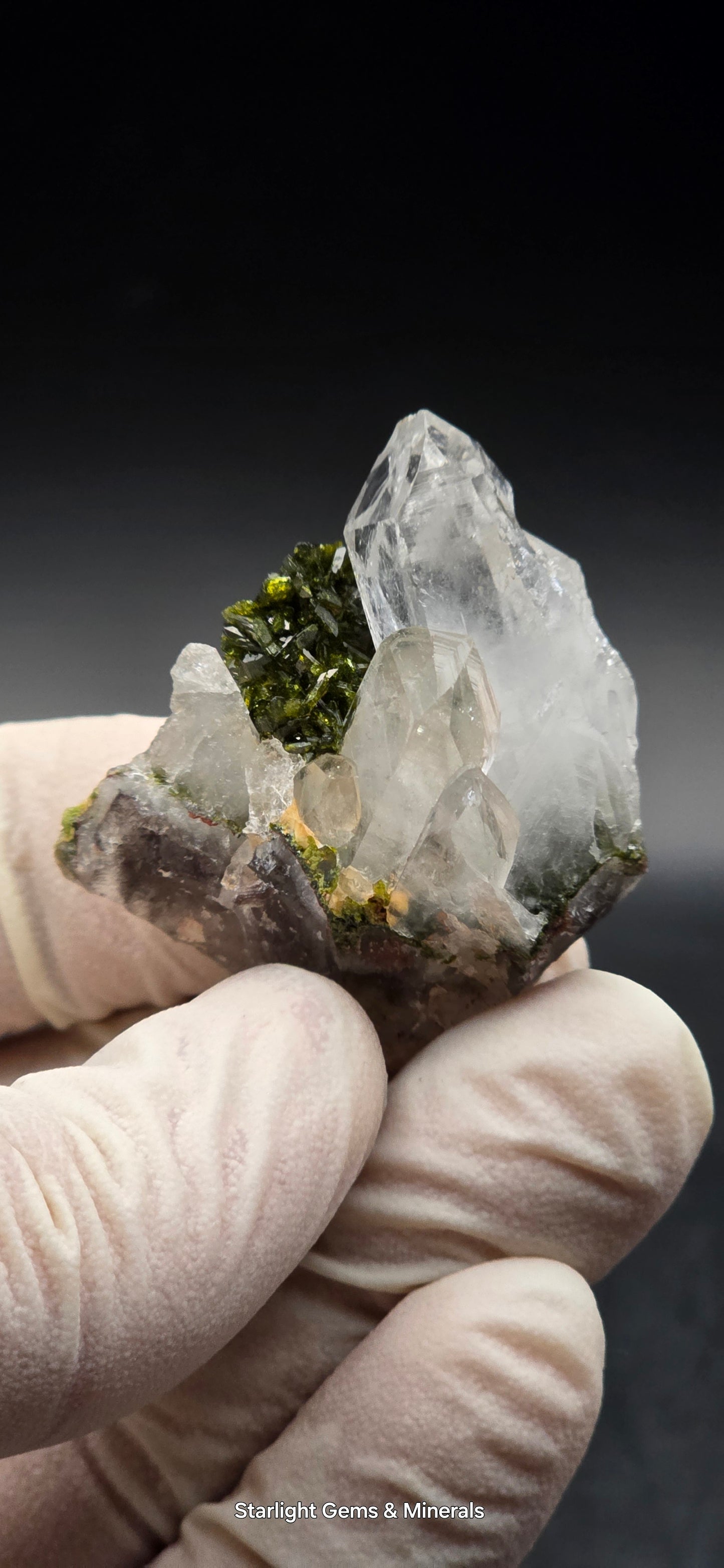 Brazilian Epidote Bloom on Key S7 Phantom Quartz Matrix!!