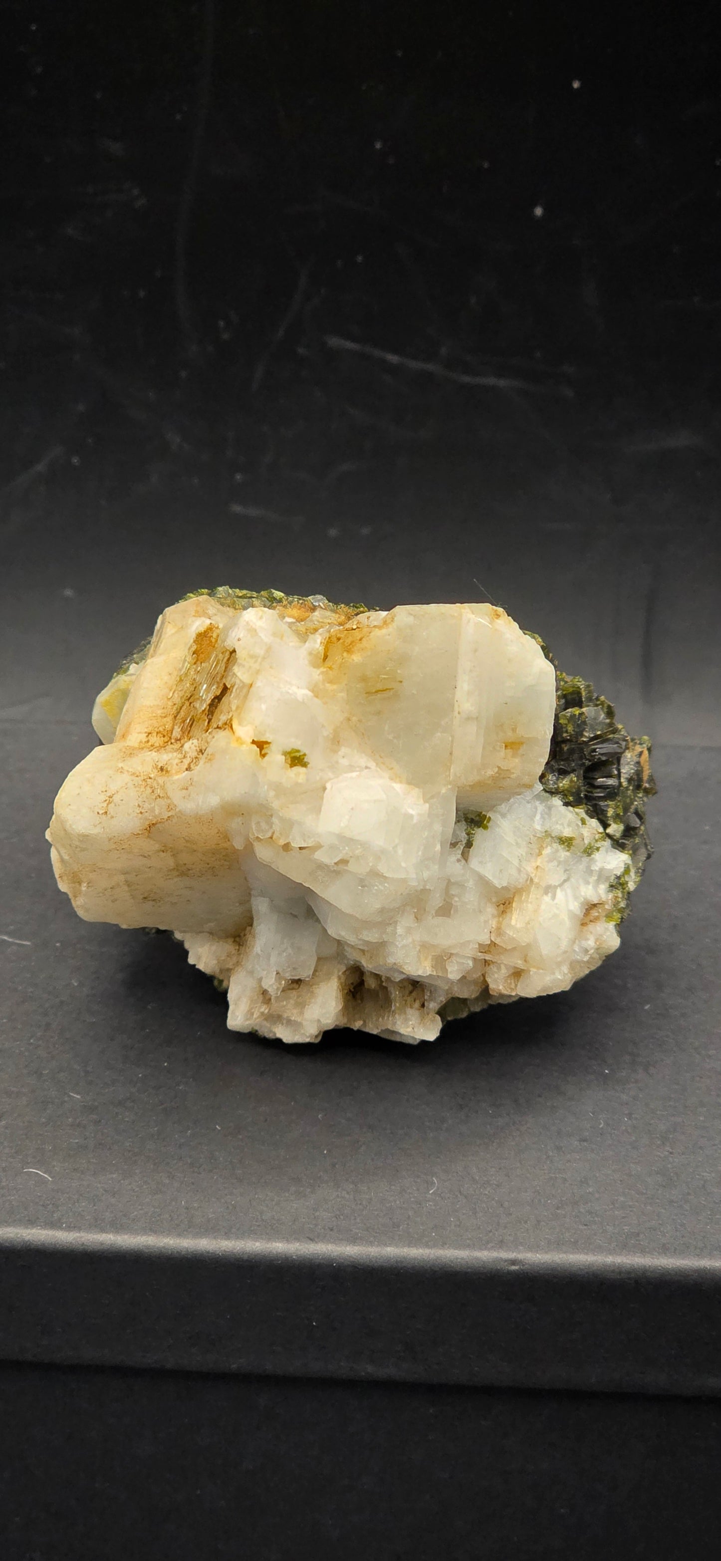 Green Tourmaline & Quartz Matrix w/Epidote  Inclusions - Brazil *5 unusual formation