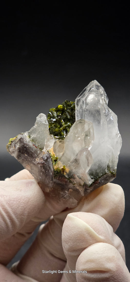 Brazilian Epidote Bloom on Key S7 Phantom Quartz Matrix!!