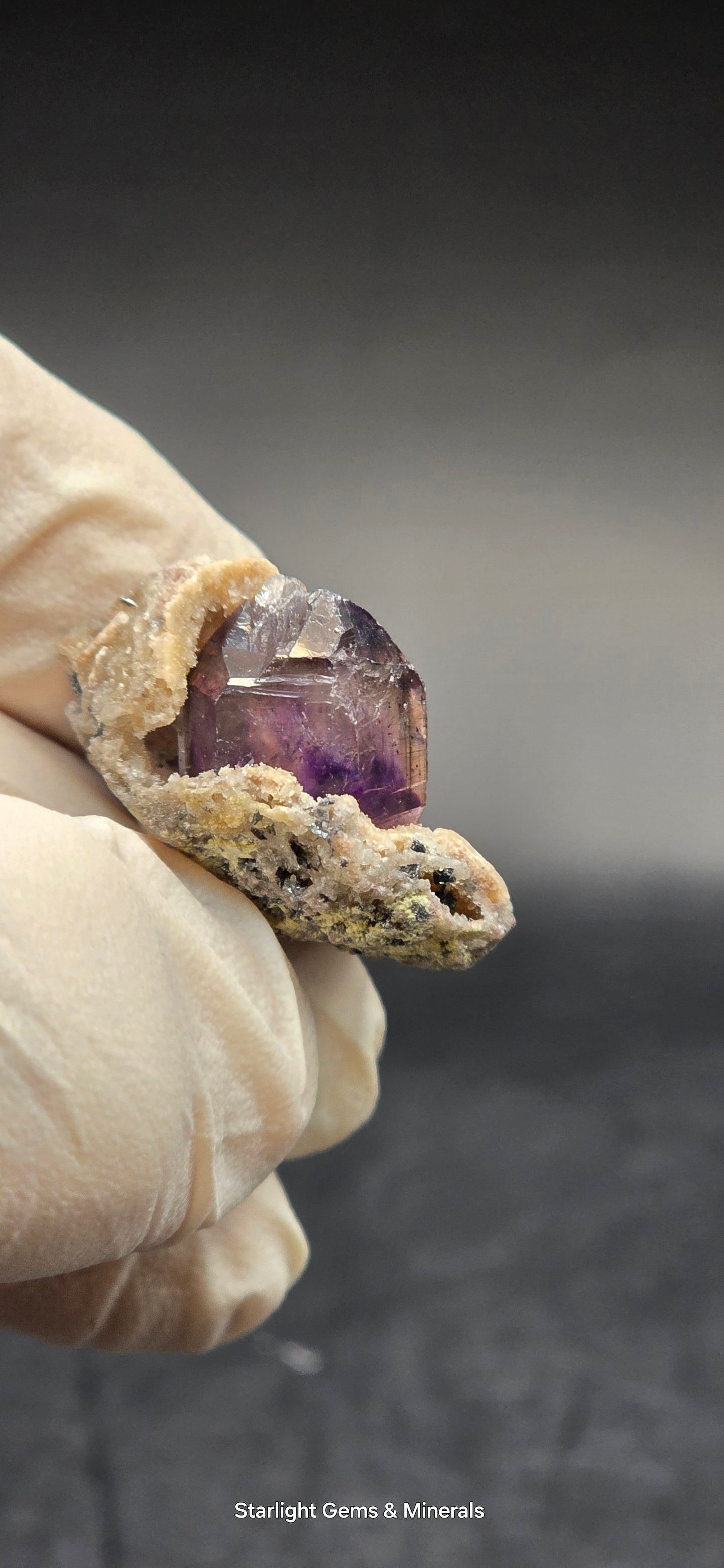 Shangaan Phantom Amethyst on Calcite Matrix Zimbabwe