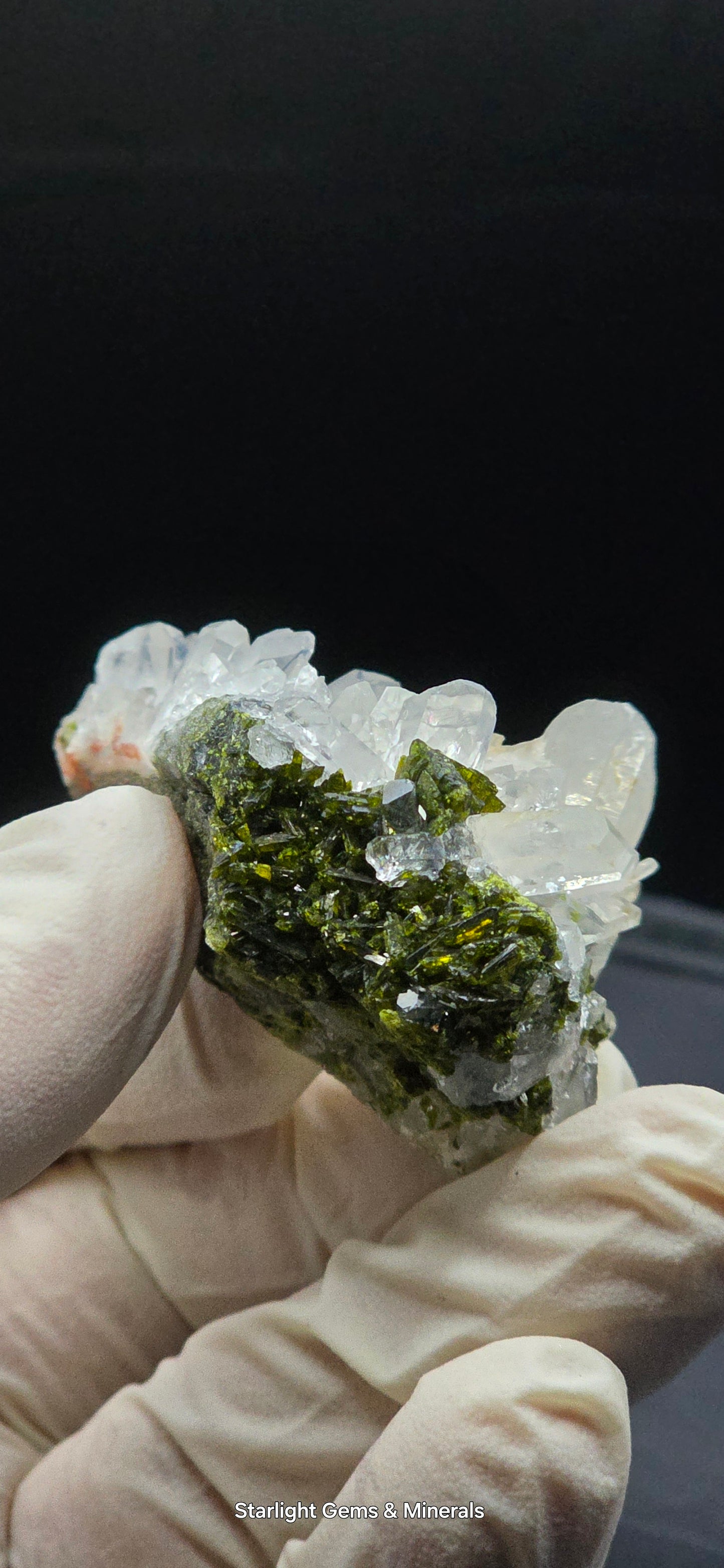 Brazilian Super Seven Quartz cluster w/ Epidote on Matrix!