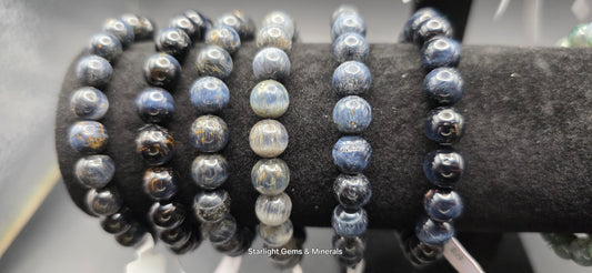 Vivid Blue Tiger Eye Bracelet, (M).