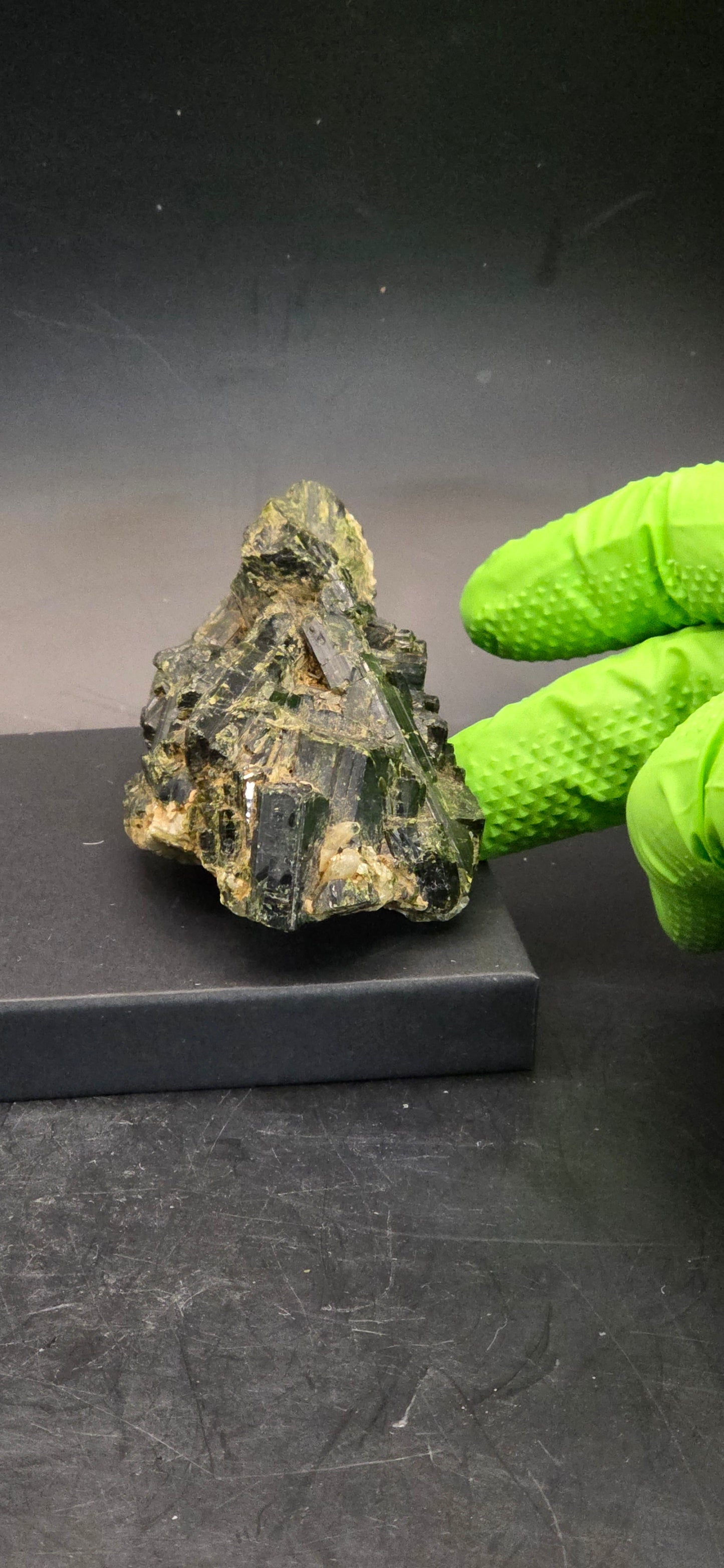 Green Tourmaline Matrix w/Epidote - Brazil *3