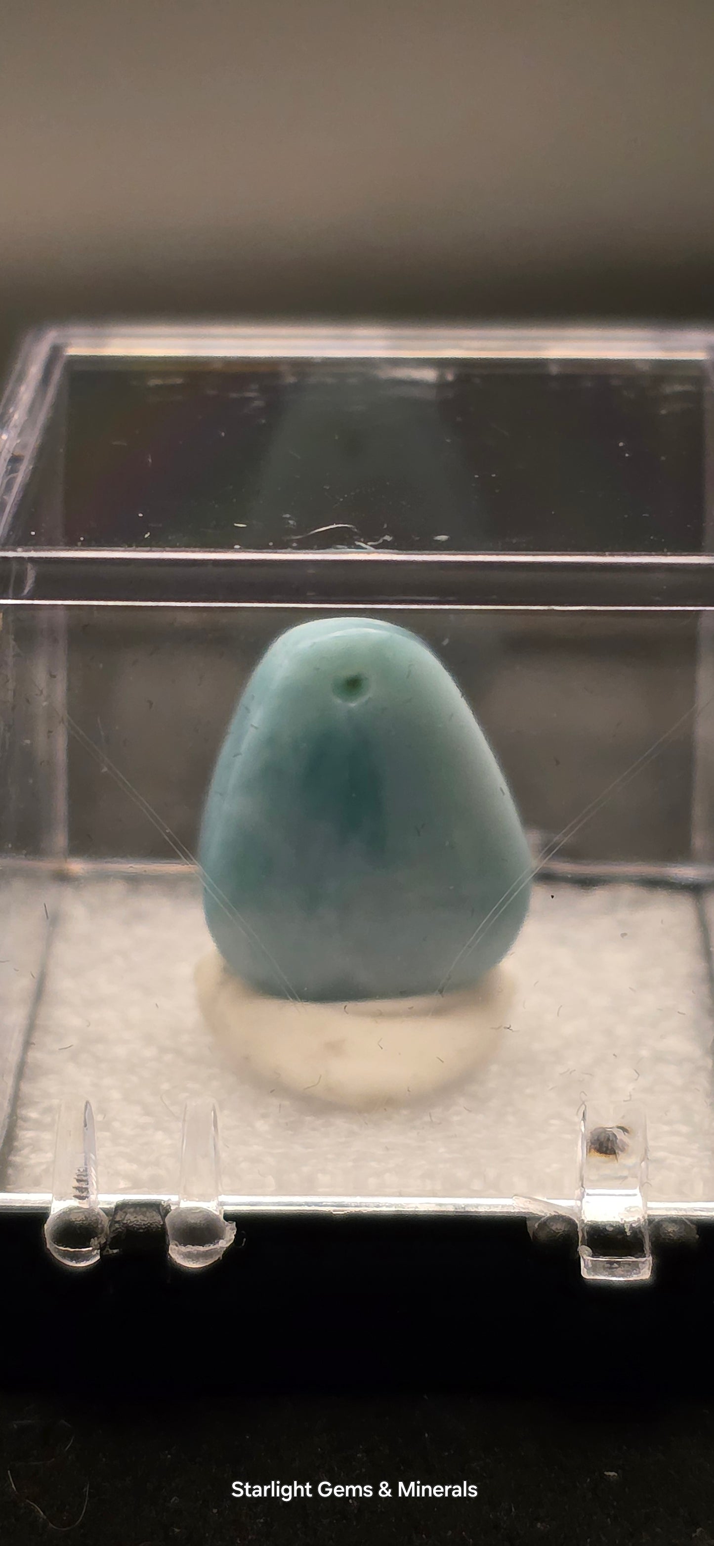 High Clarity Larimar Eggdrop Pendant!