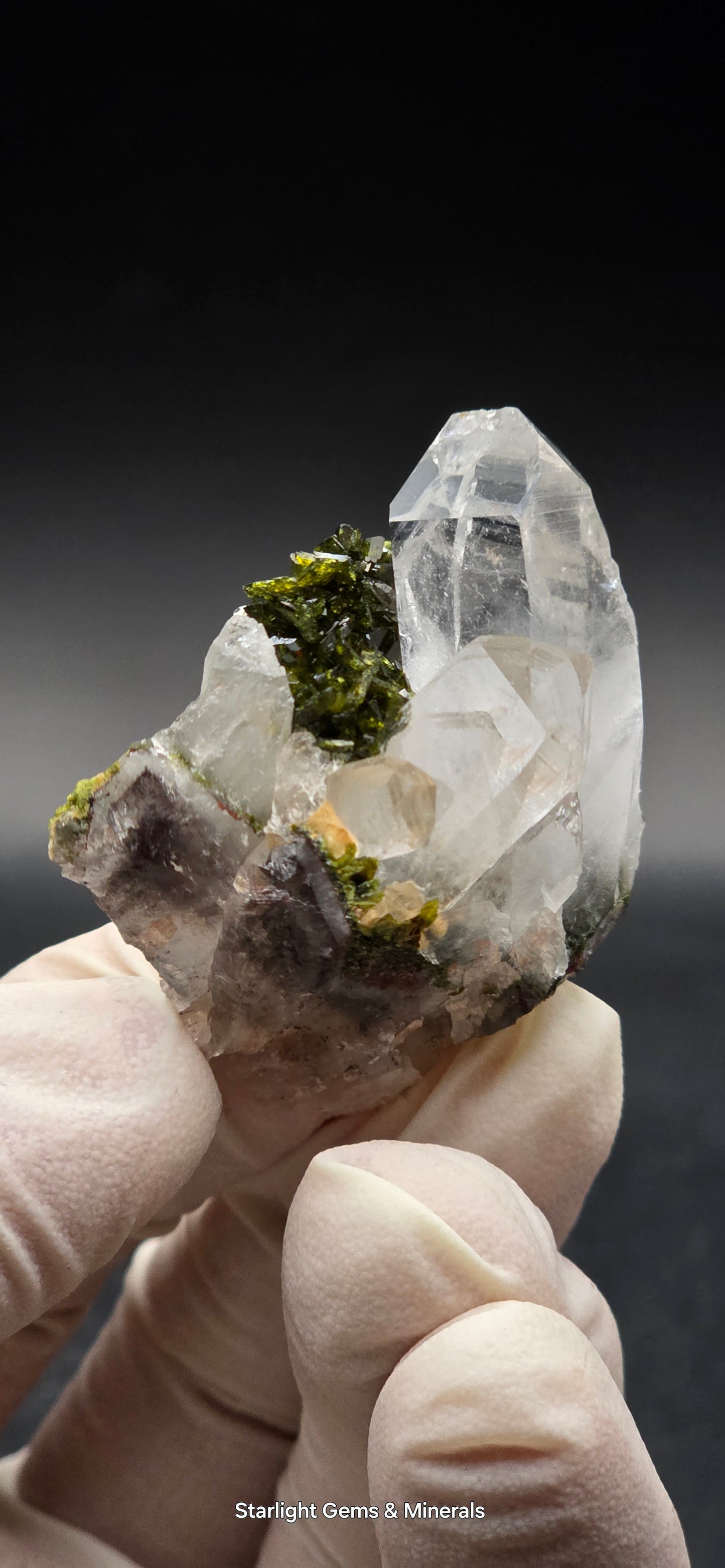 Brazilian Epidote Bloom on Key S7 Phantom Quartz Matrix!!