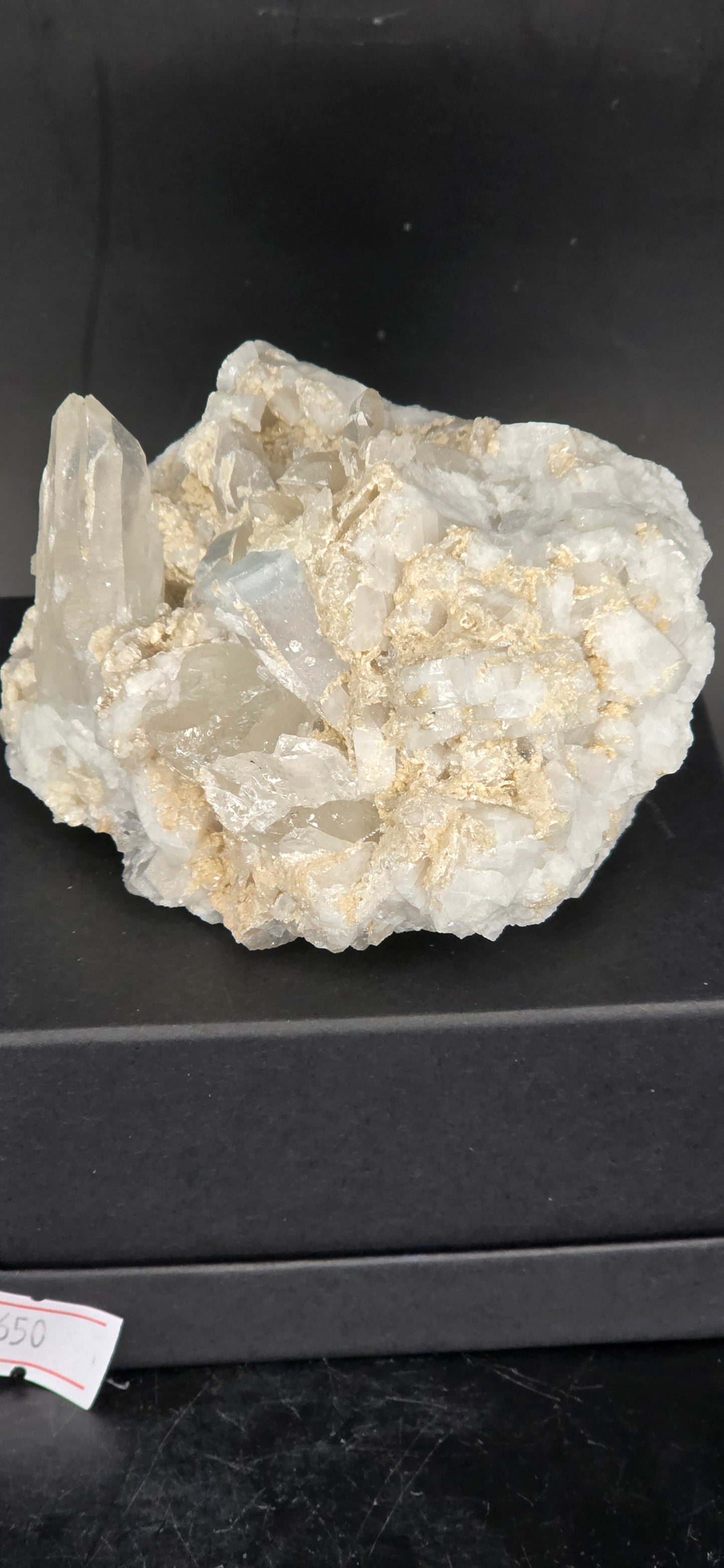 Erongo Region Namibian Aquamarine Matrix w/ Beautiful Micha, Quartz, Stunning UV/PL Calcite Coating, and Fluorite.As the primary crystals