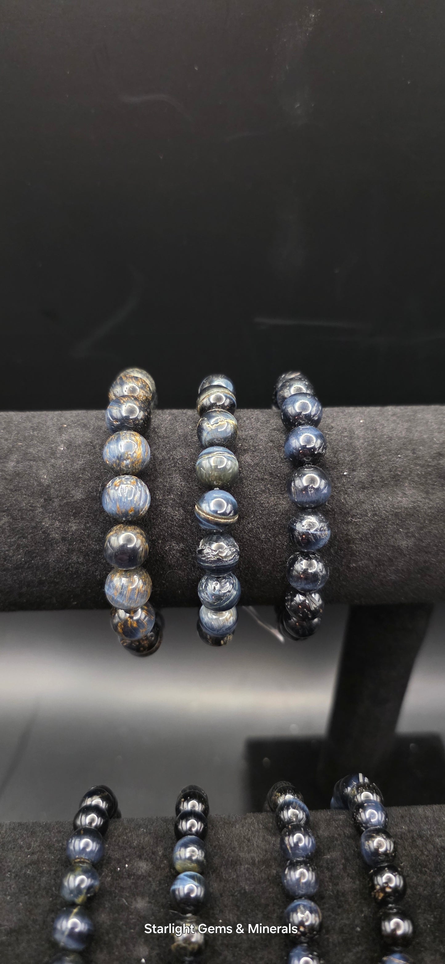 Vivid Blue Tiger Eye Bracelet,(L).