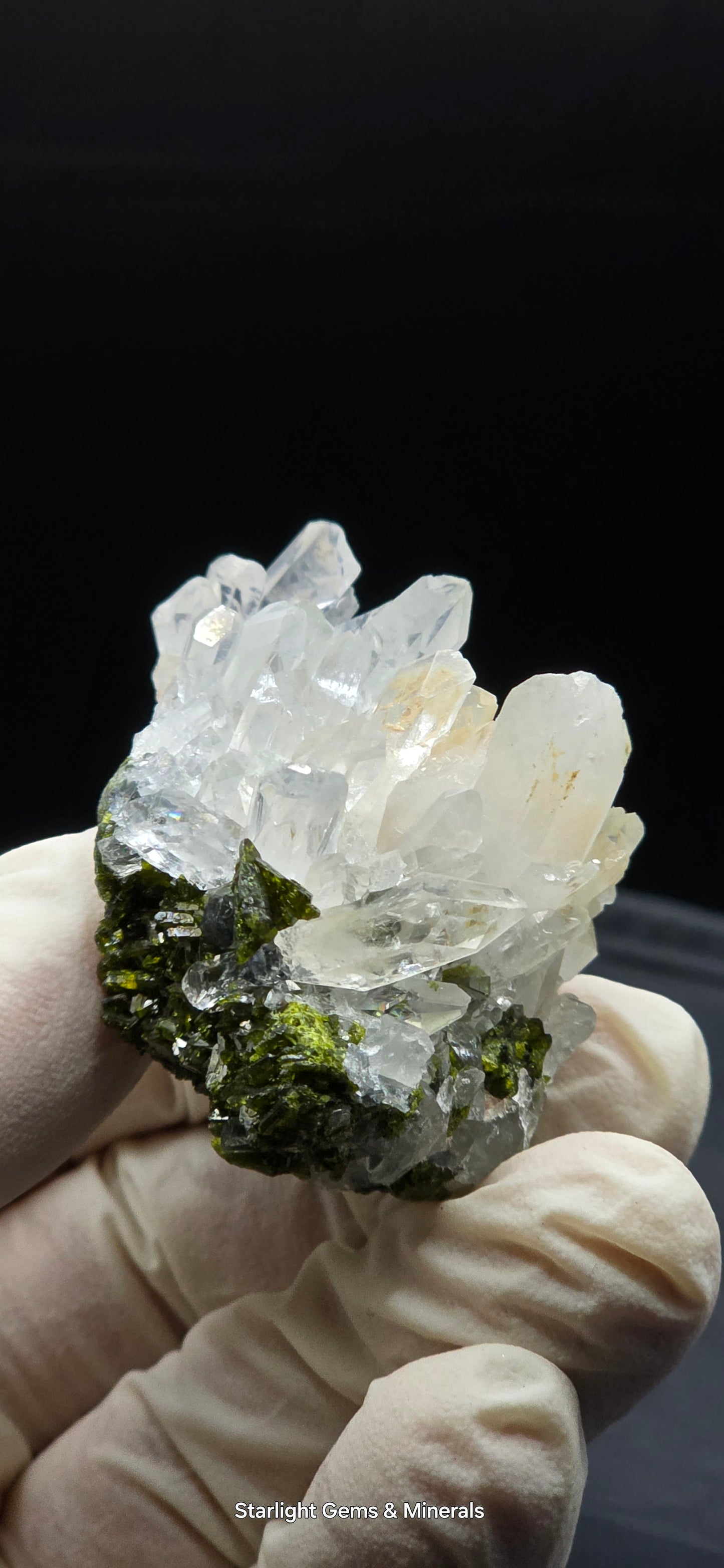 Brazilian Super Seven Quartz cluster w/ Epidote on Matrix!