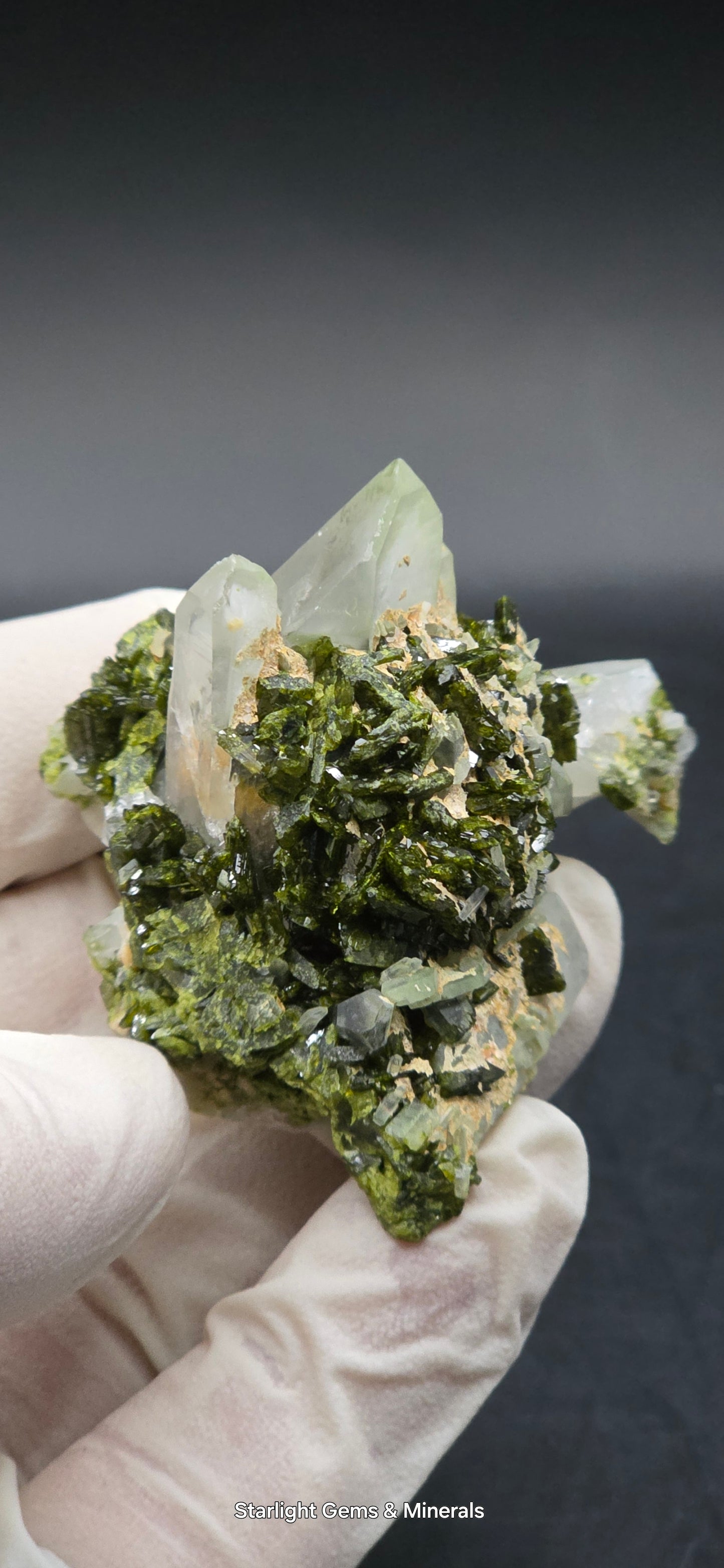 Brazilian Super Seven Quartz on Epidote Matrix!