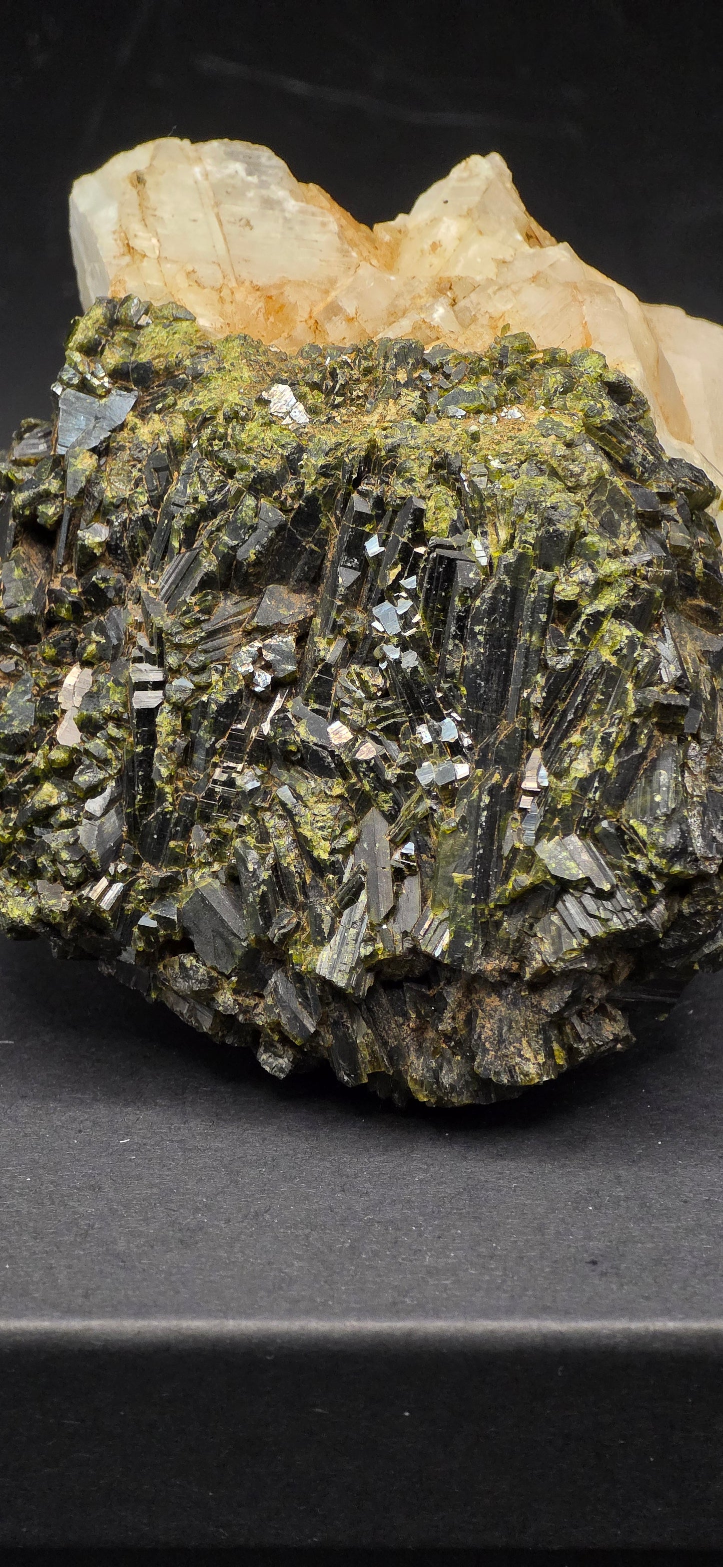 Green Tourmaline & Quartz Matrix w/Epidote  Inclusions - Brazil *5 unusual formation