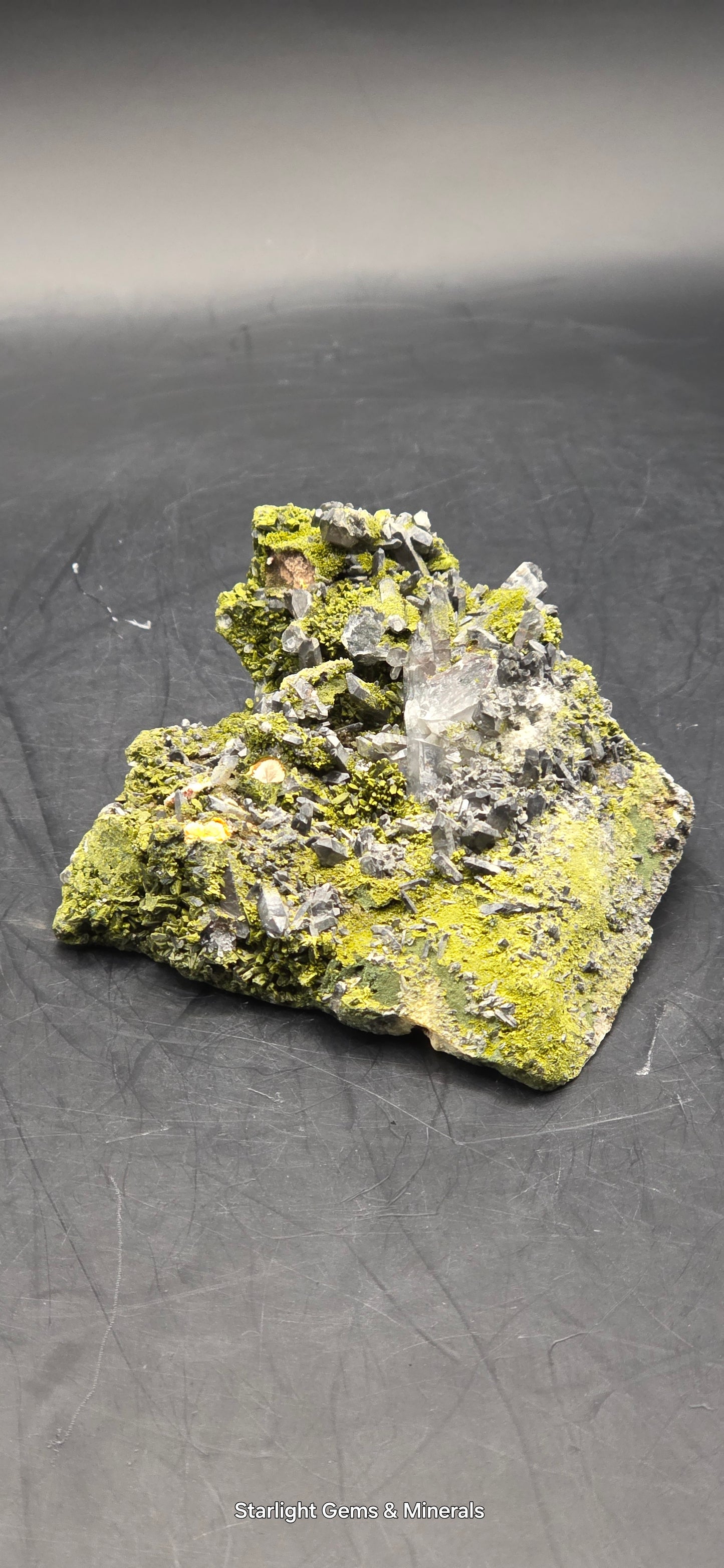 Epidote and Chlorite Included Brazilian Super Seven Quartz Matrix Forest!
