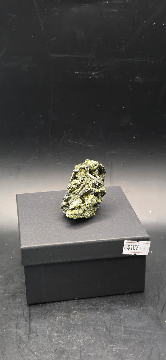 Bent Green Tourmaline Matrix w/Epidote - Brazil *6