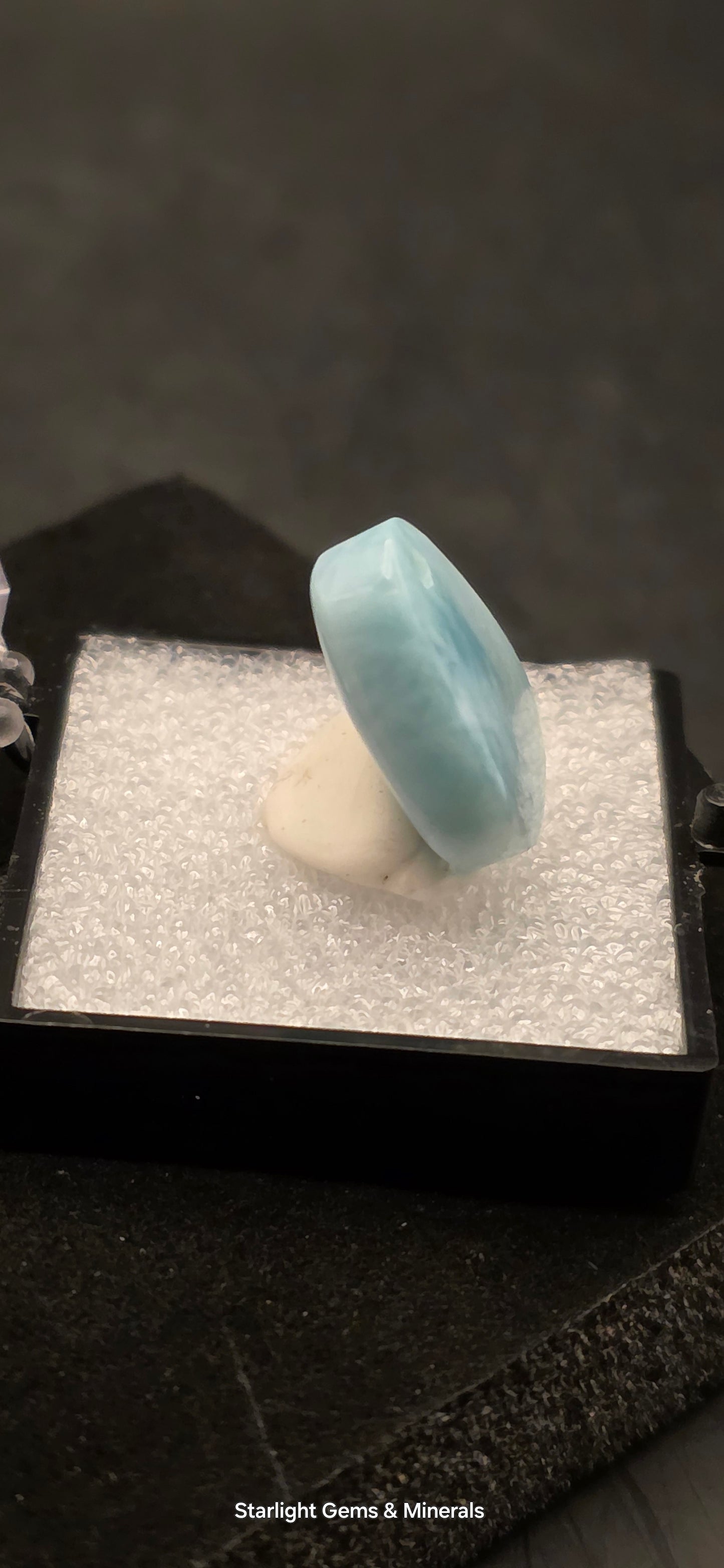 High Clarity Larimar Eggdrop Pendant!